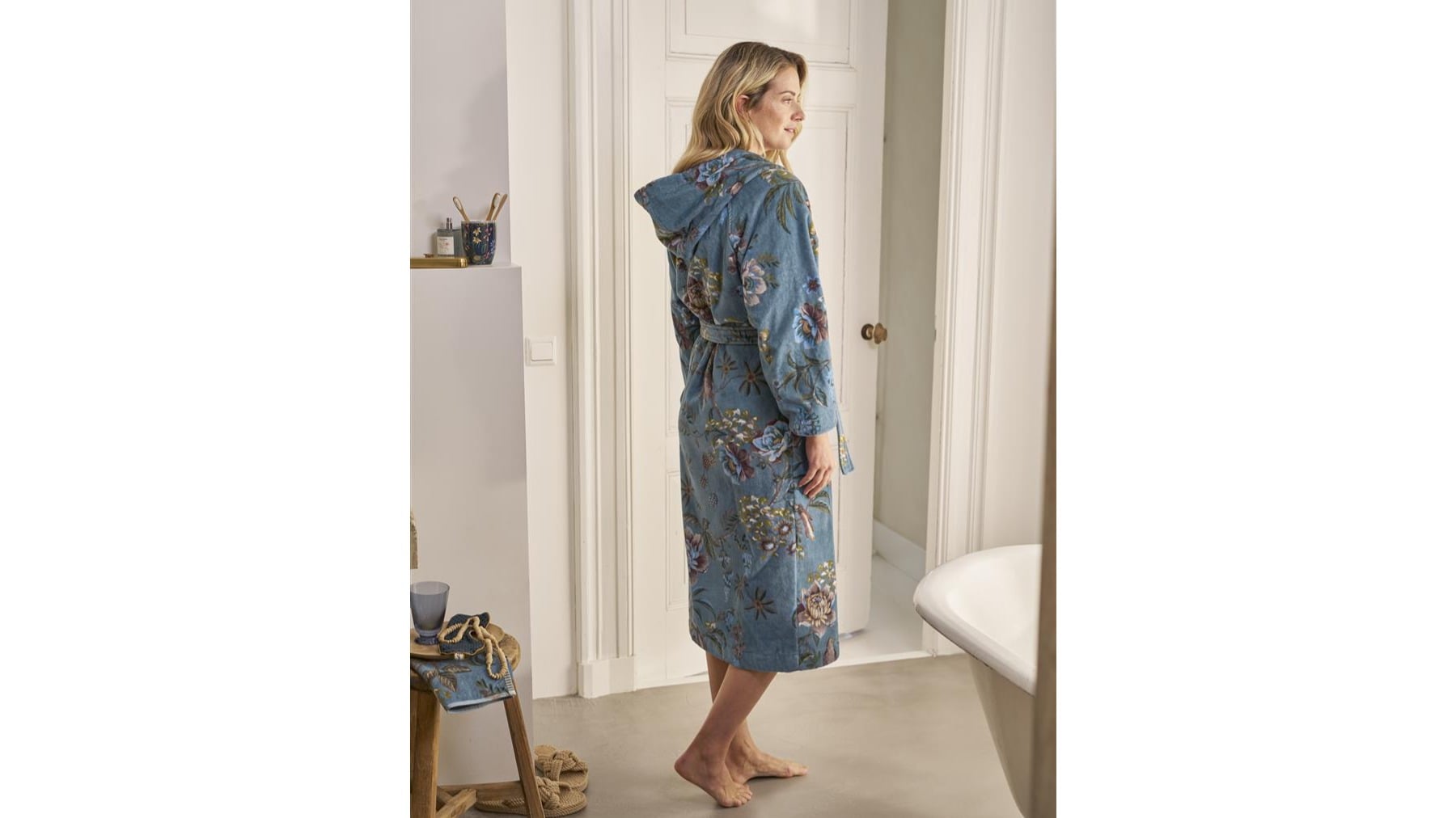 Badjas Pip Studio Secret Garden - Blue mood side