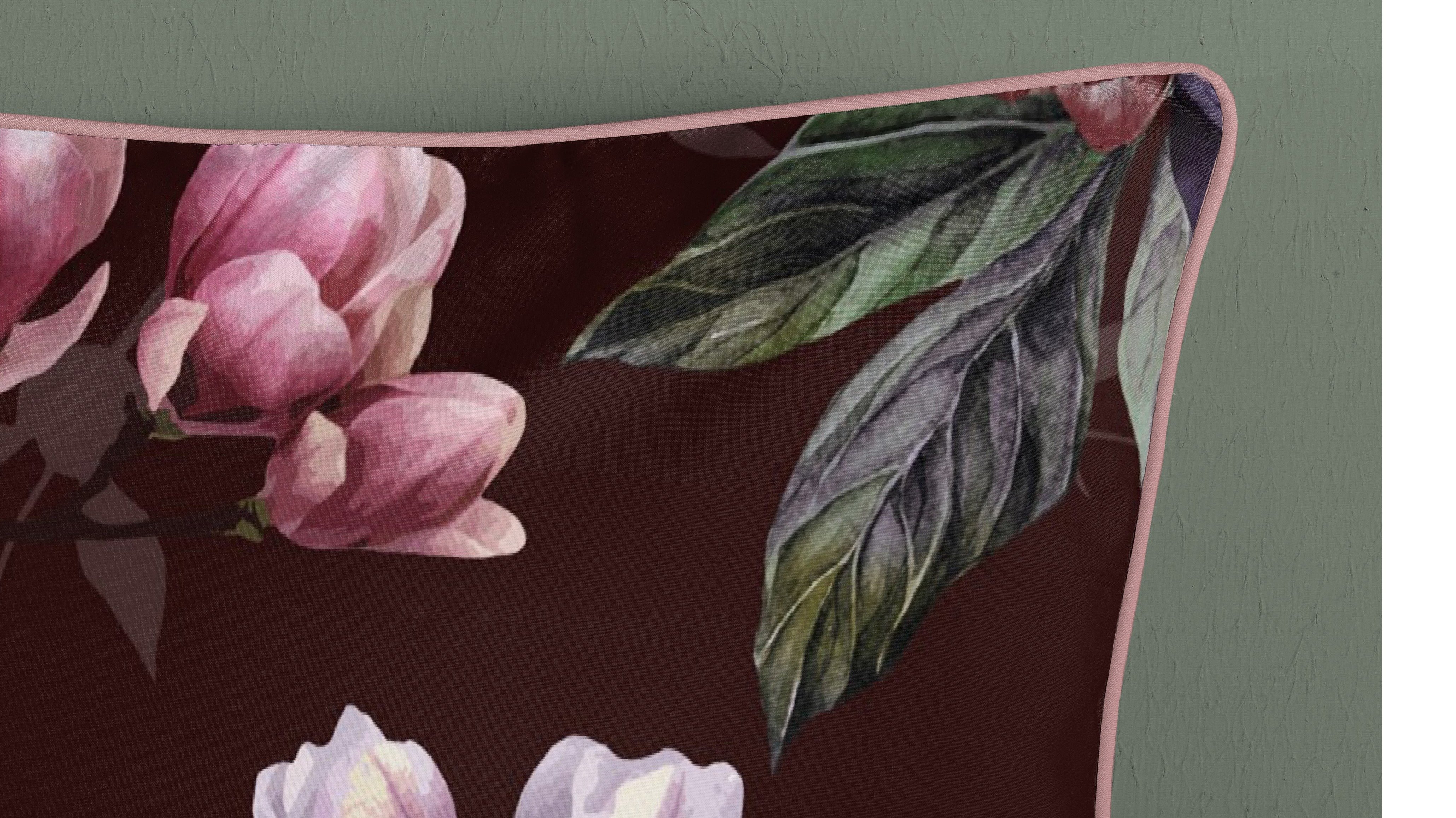 Dekbedovertrek Descanso Bloomie - Bordeaux detail