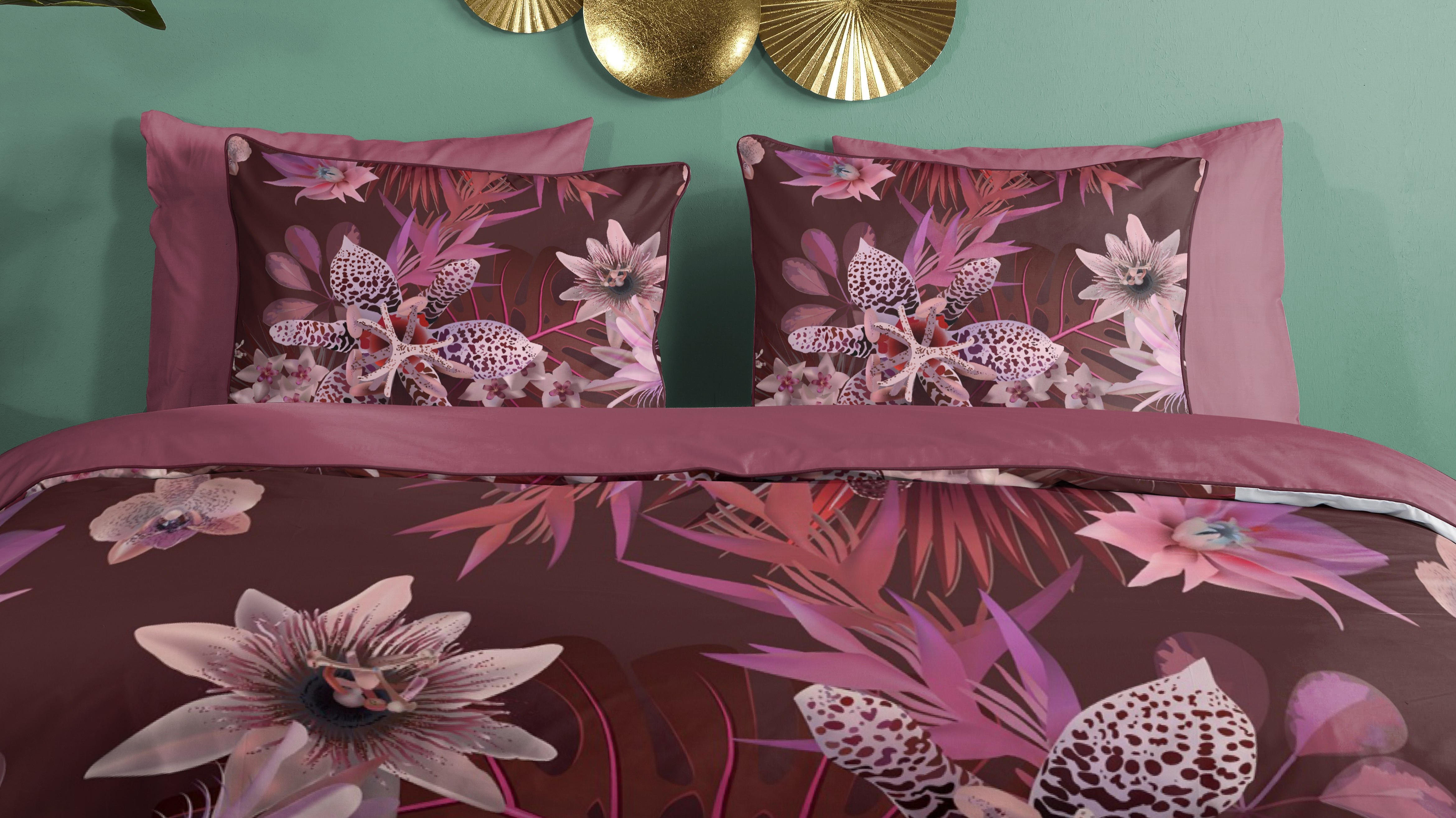 Dekbedovertrek Descanso Farze - Bordeaux close up