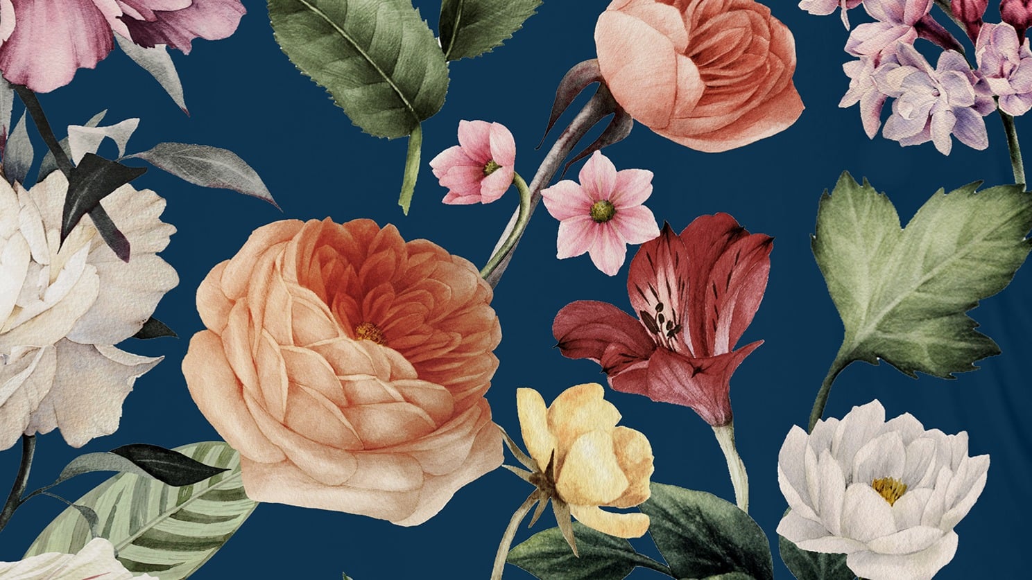 Dekbedovertrek Descanso Fiori - Blue details