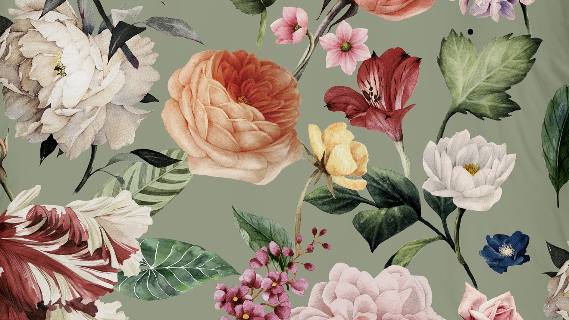 Dekbedovertrek Descanso Fiori - Green details