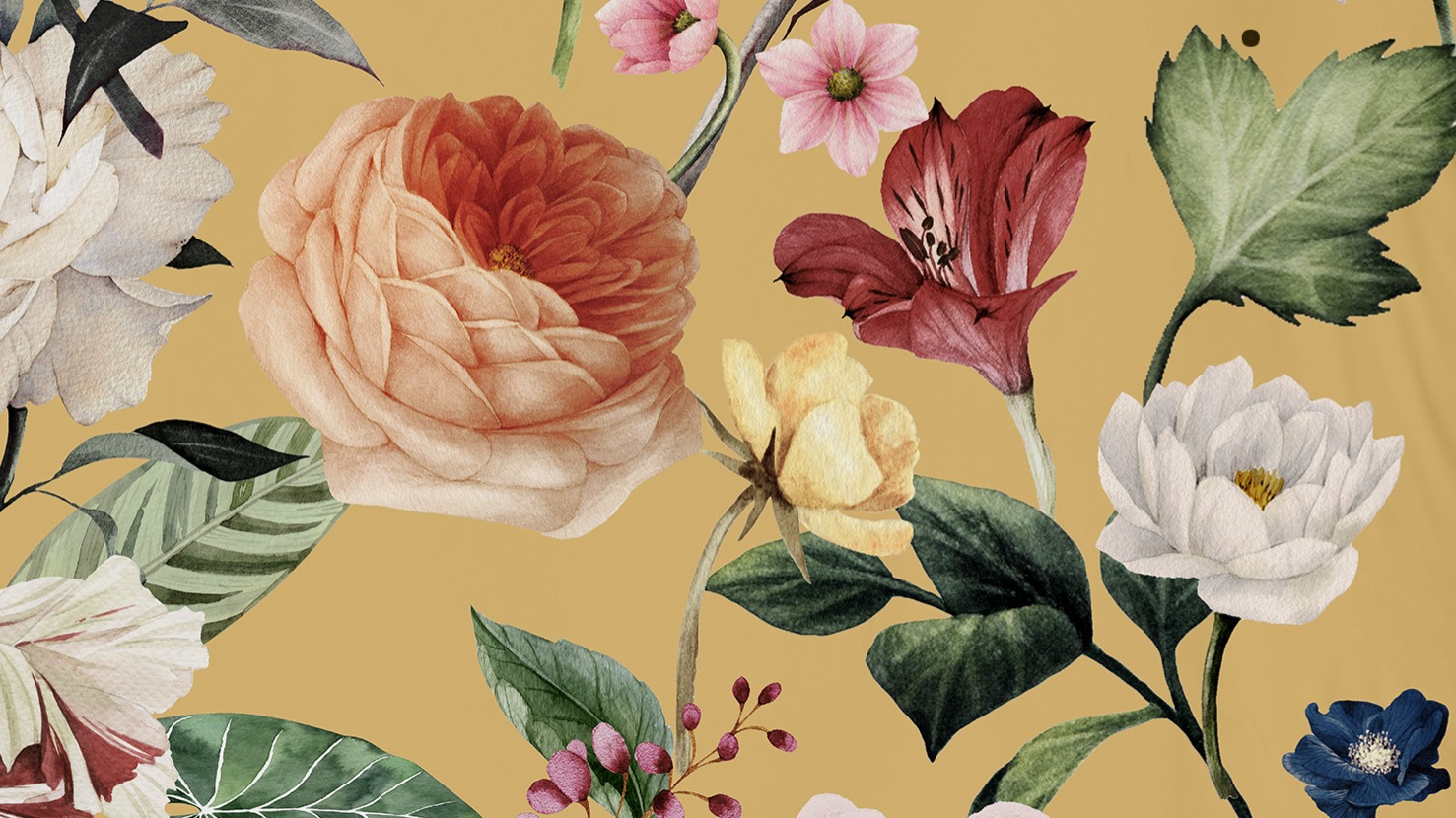 Dekbedovertrek Descanso Fiori - Ochre details