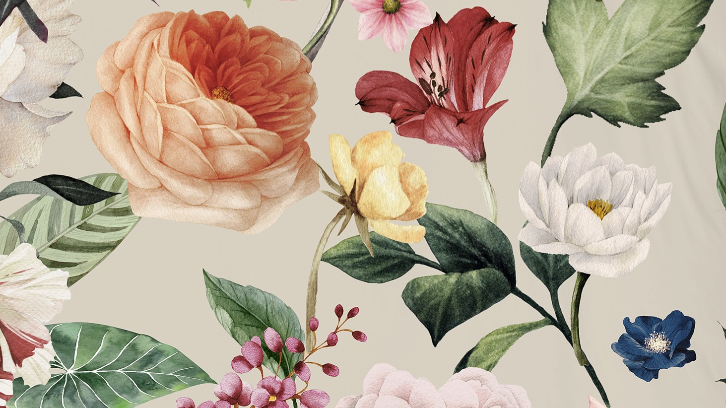 Dekbedovertrek Descanso Fiori - Sand details