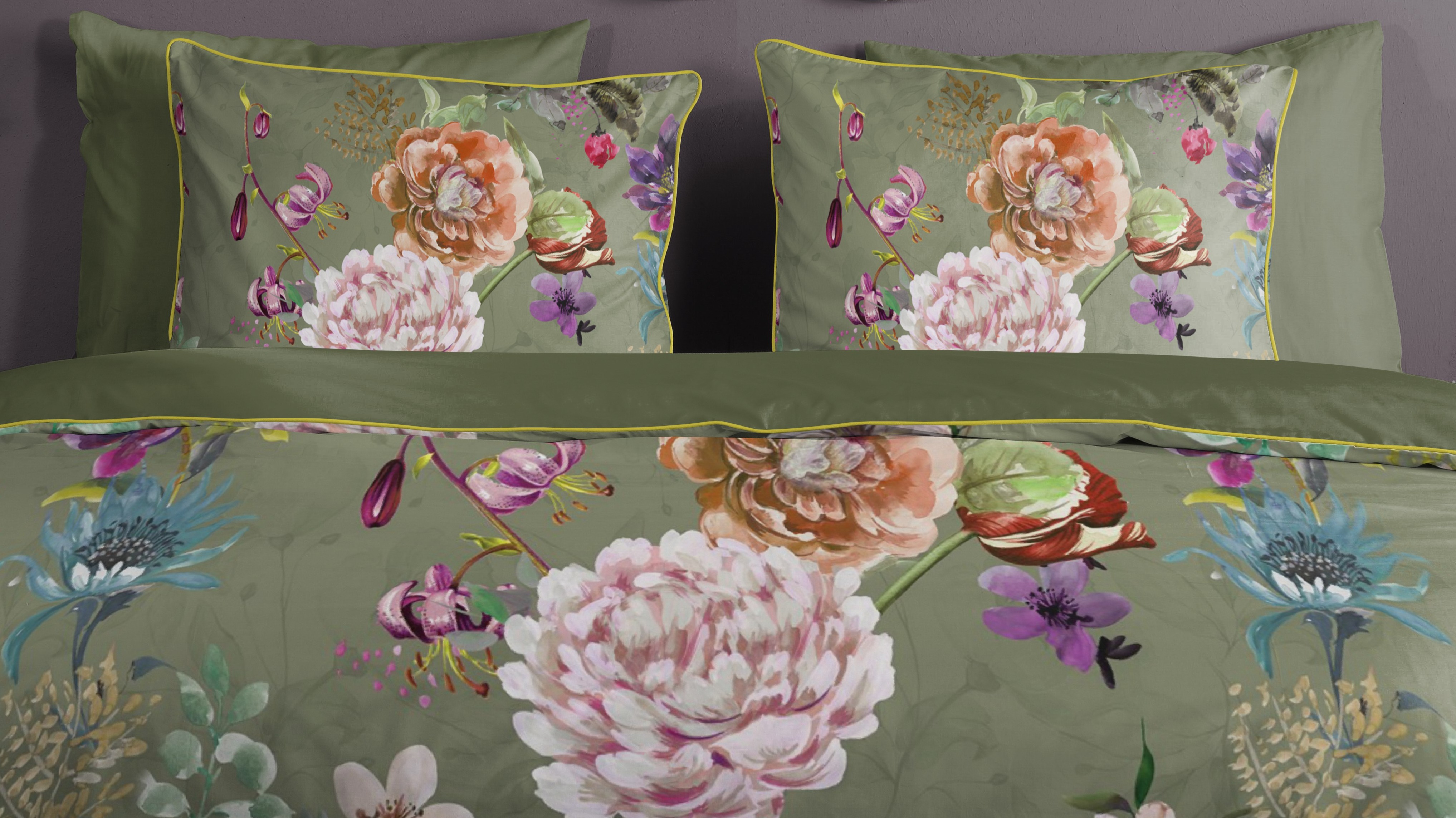 Dekbedovertrek Descanso Parma - Green close up