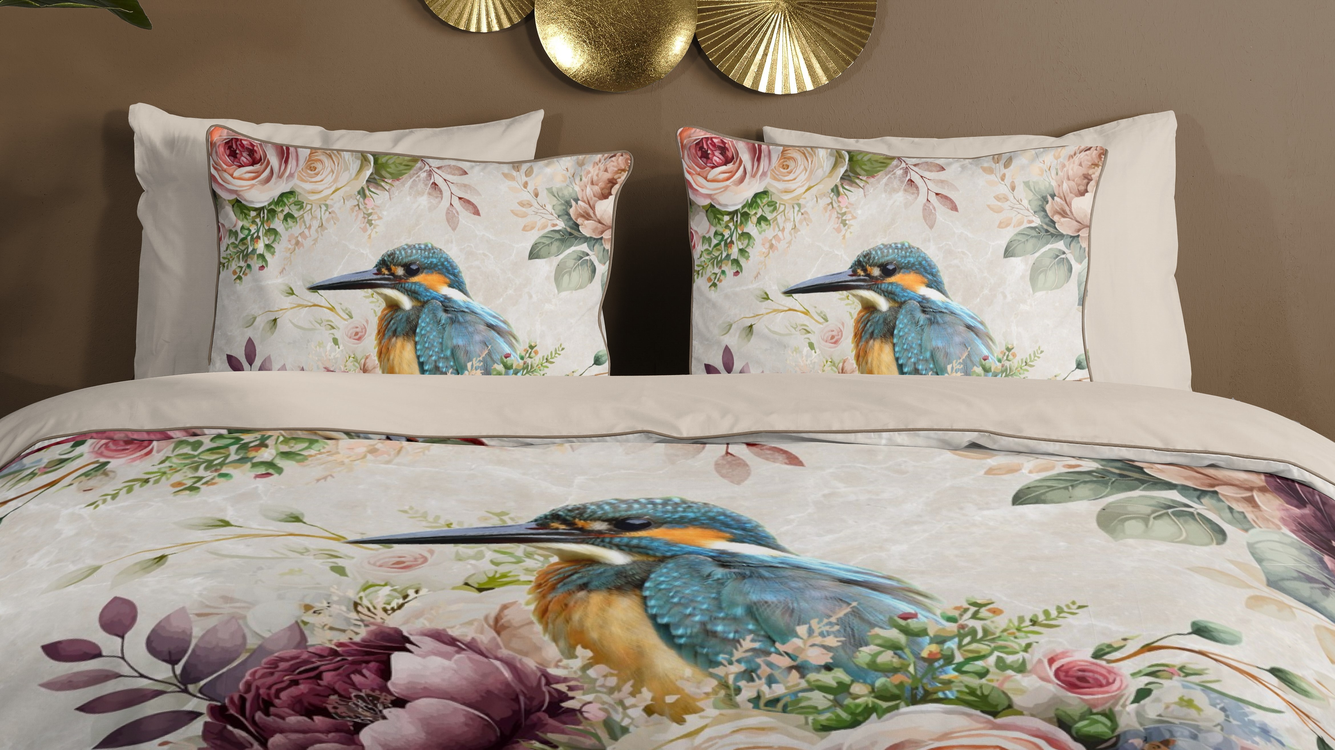 Dekbedovertrek Descanso Verde - Sand close up