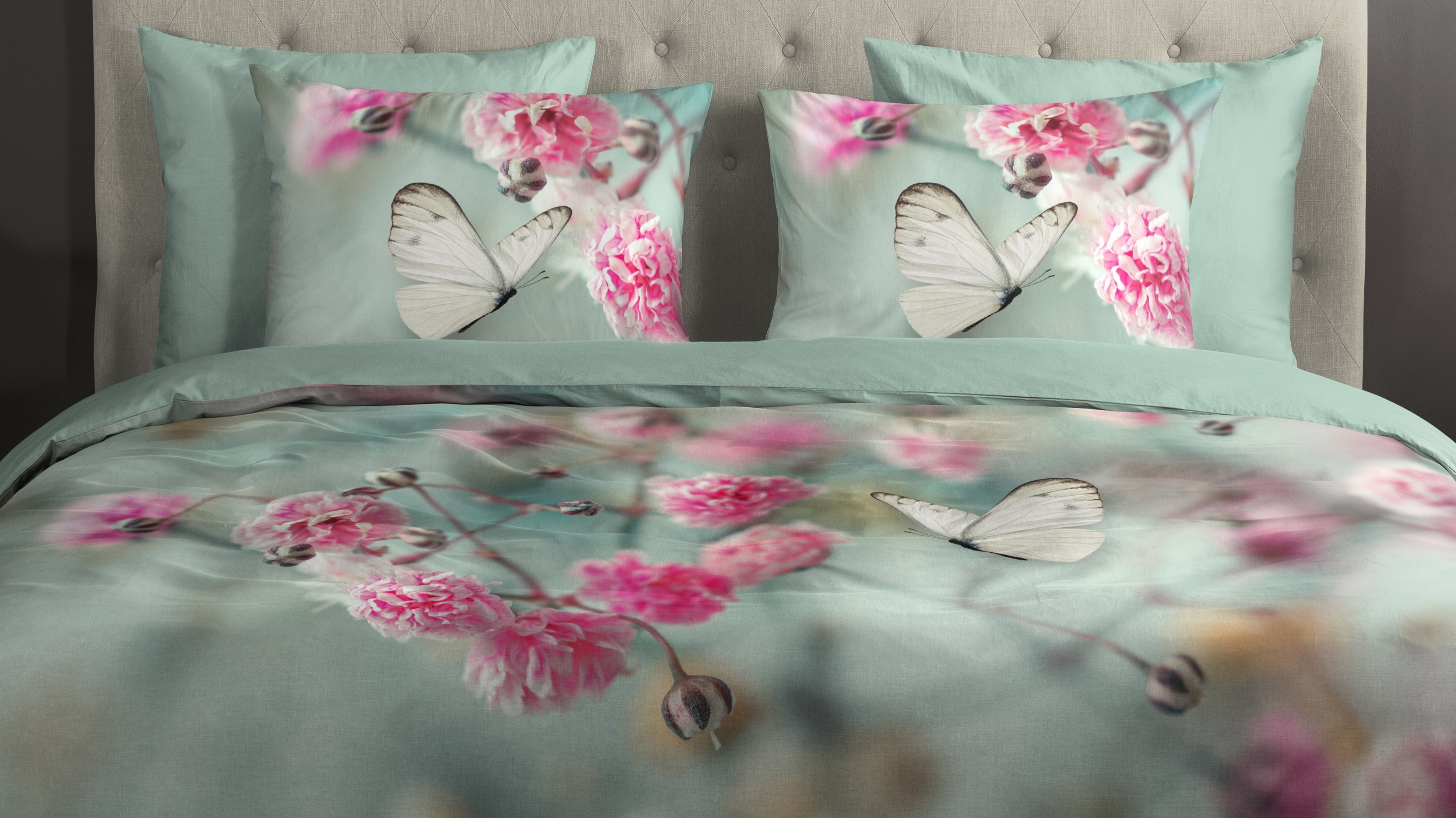 Dekbedovertrek Good Morning Adel - Mint close up