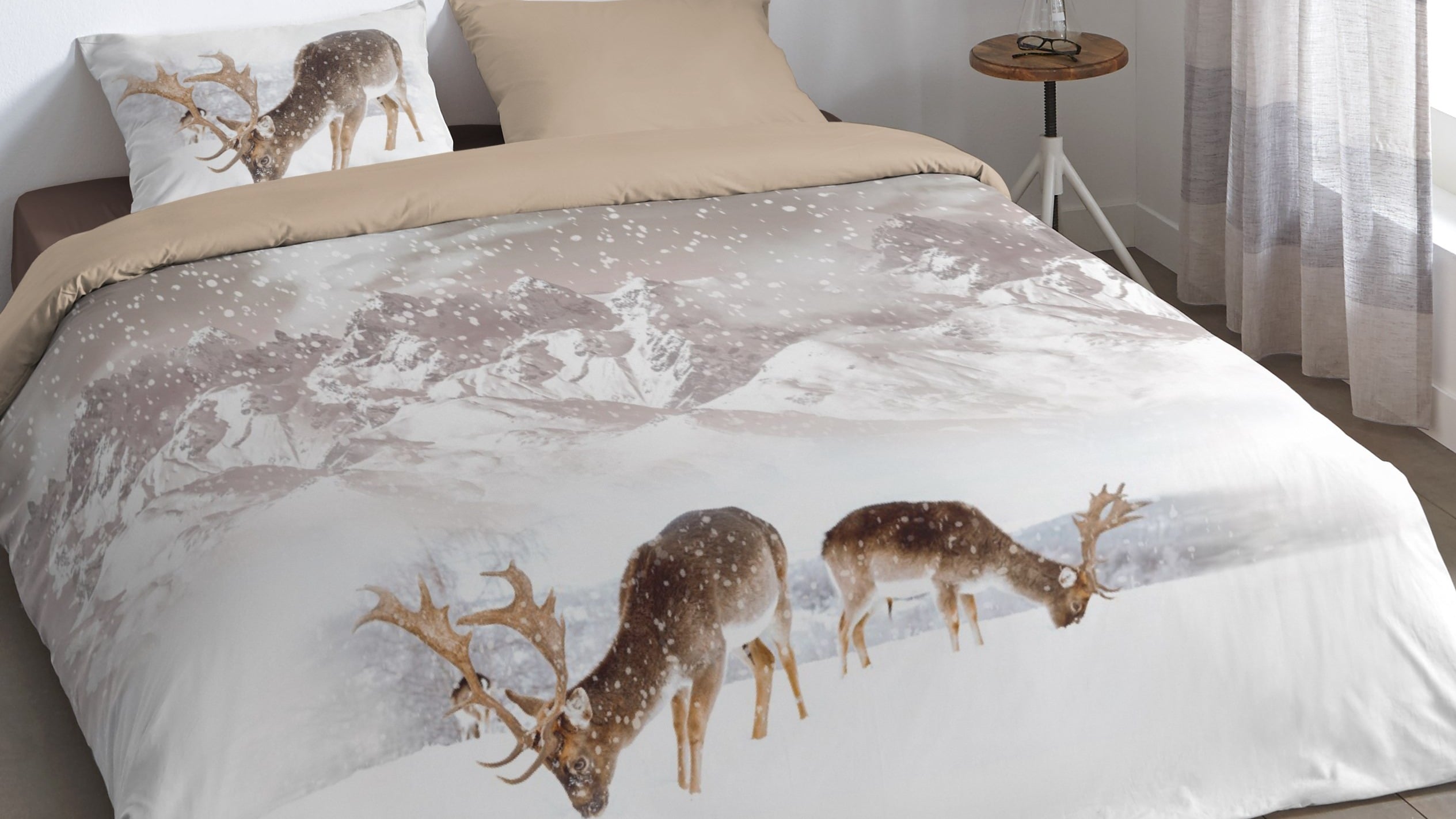 Dekbedovertrek Good Morning Winter - Sand close up