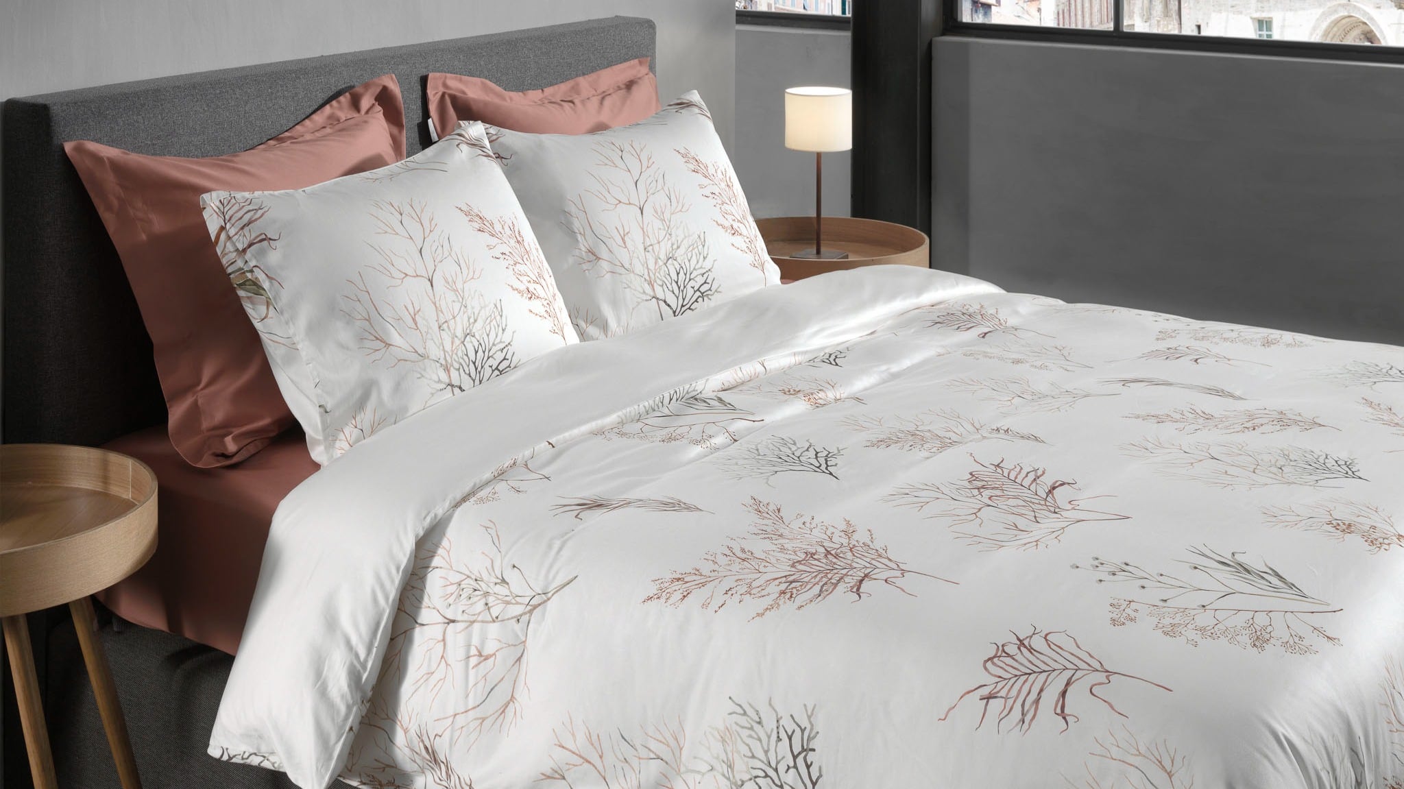 Dekbedovertrek Heckettlane Coralline - White mood backside