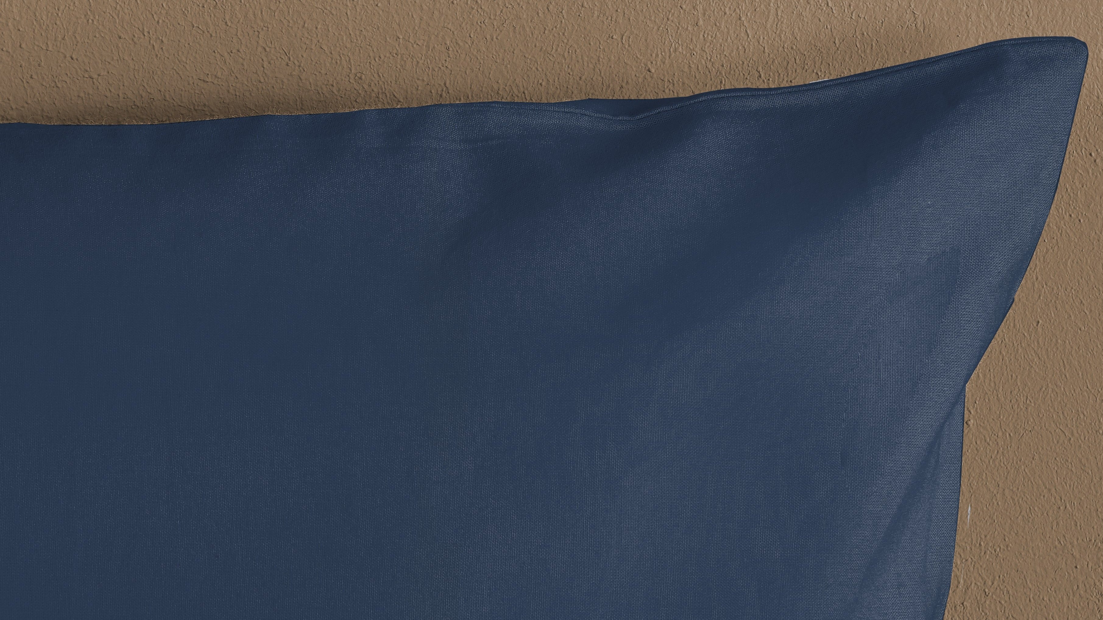 Dekbedovertrek Hip Katoensatijn Uni - Dark Blue Detail