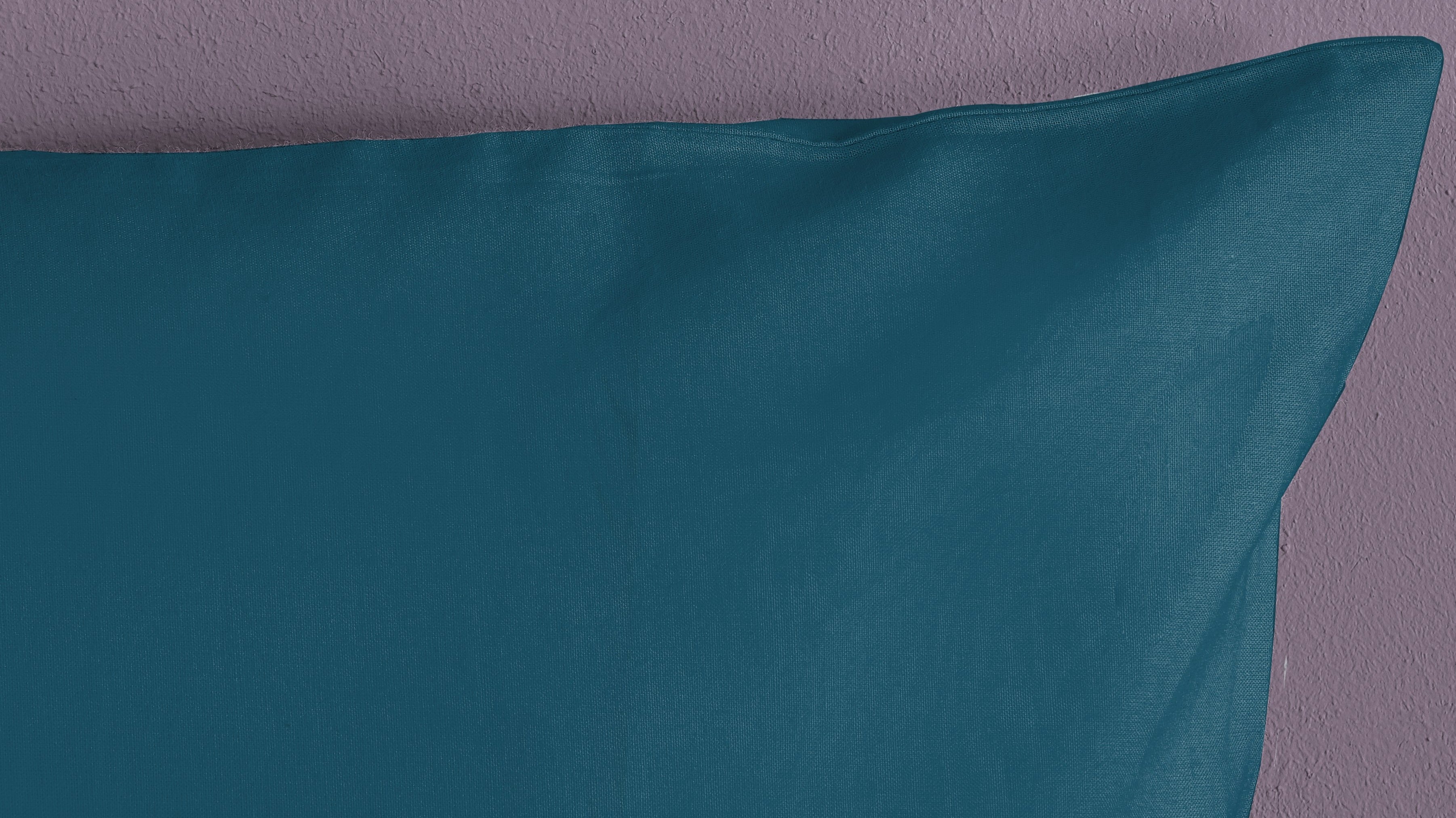 Dekbedovertrek Hip Katoensatijn Uni - Petrol detail