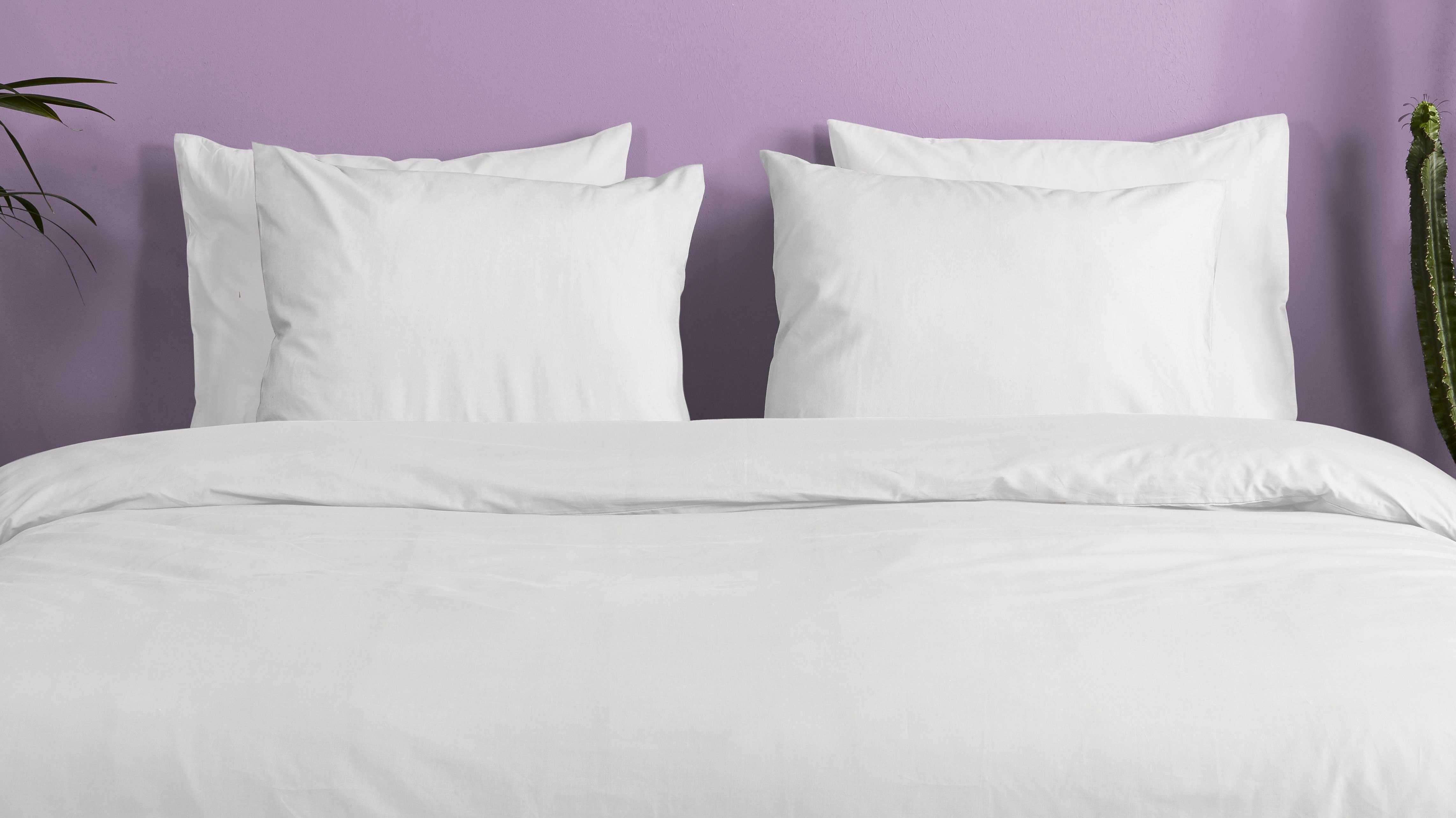 Dekbedovertrek Hip Katoensatijn Uni - White Close up