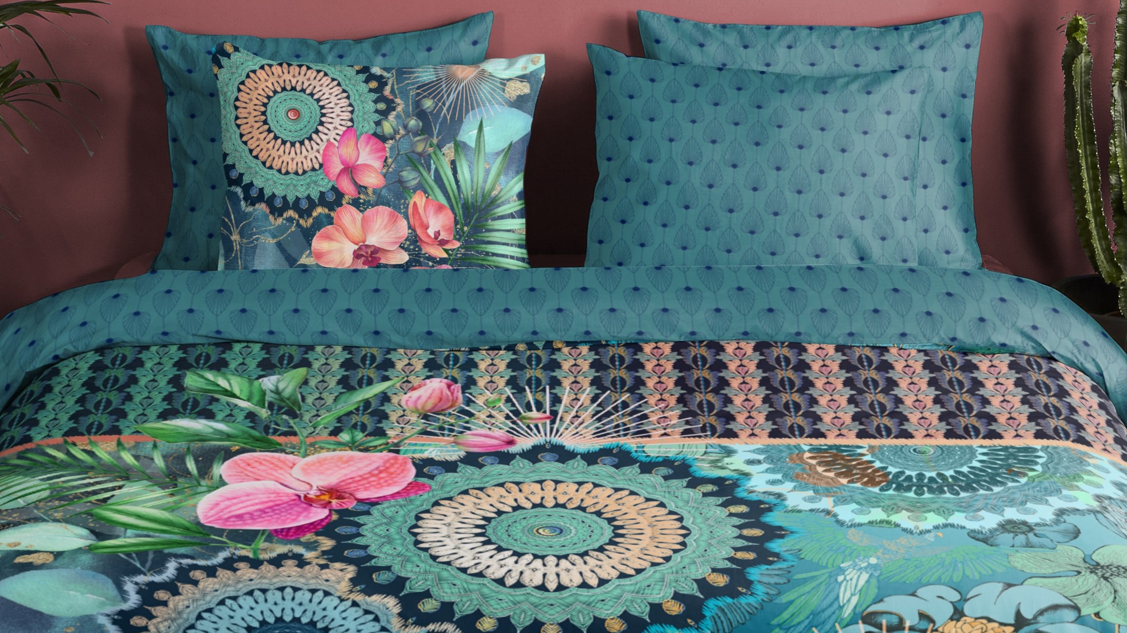 Dekbedovertrek Hip Valdez - Petrol close up