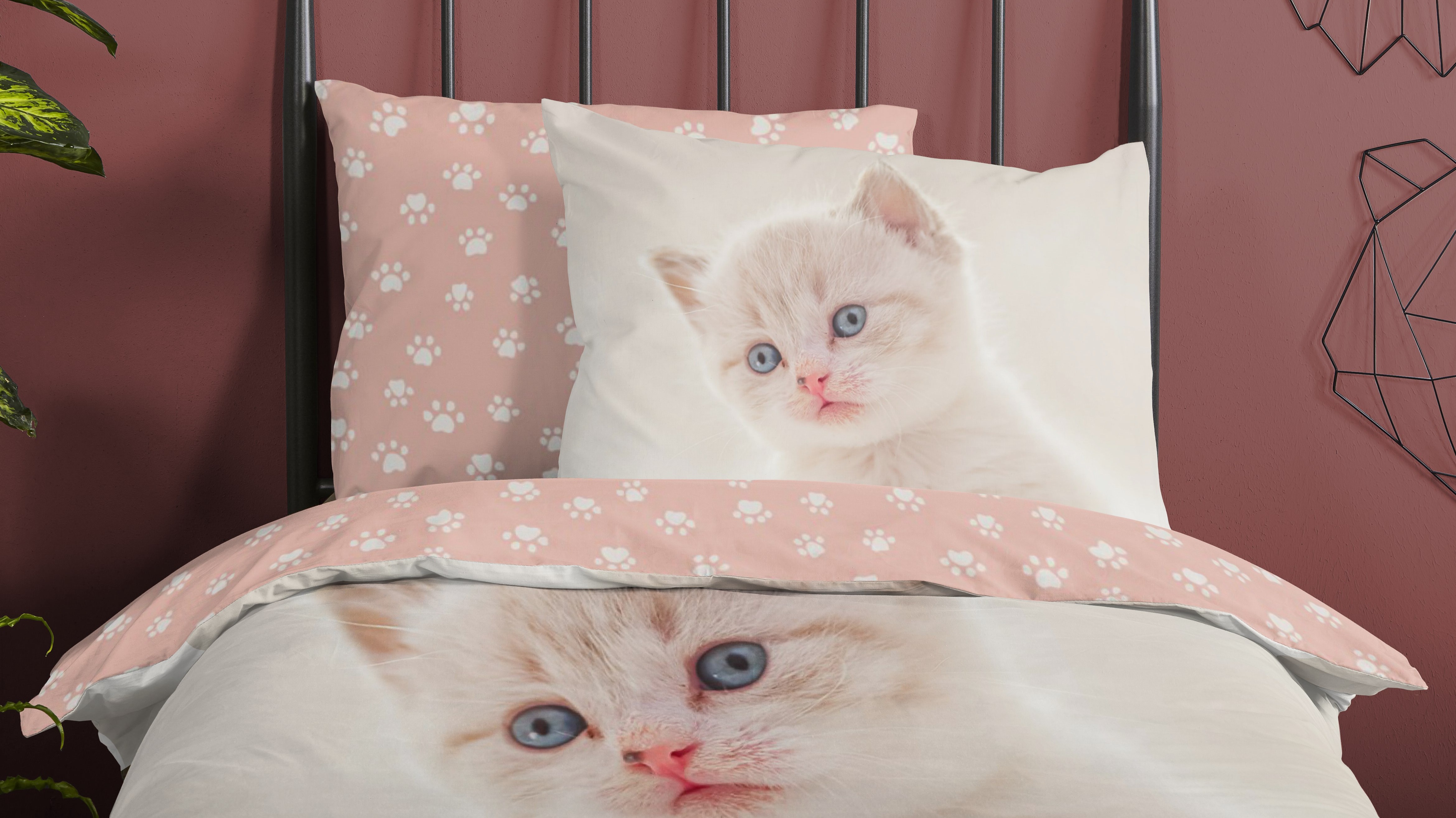 Dekbedovertrek Kids Good Morning Catty - Ecru close up