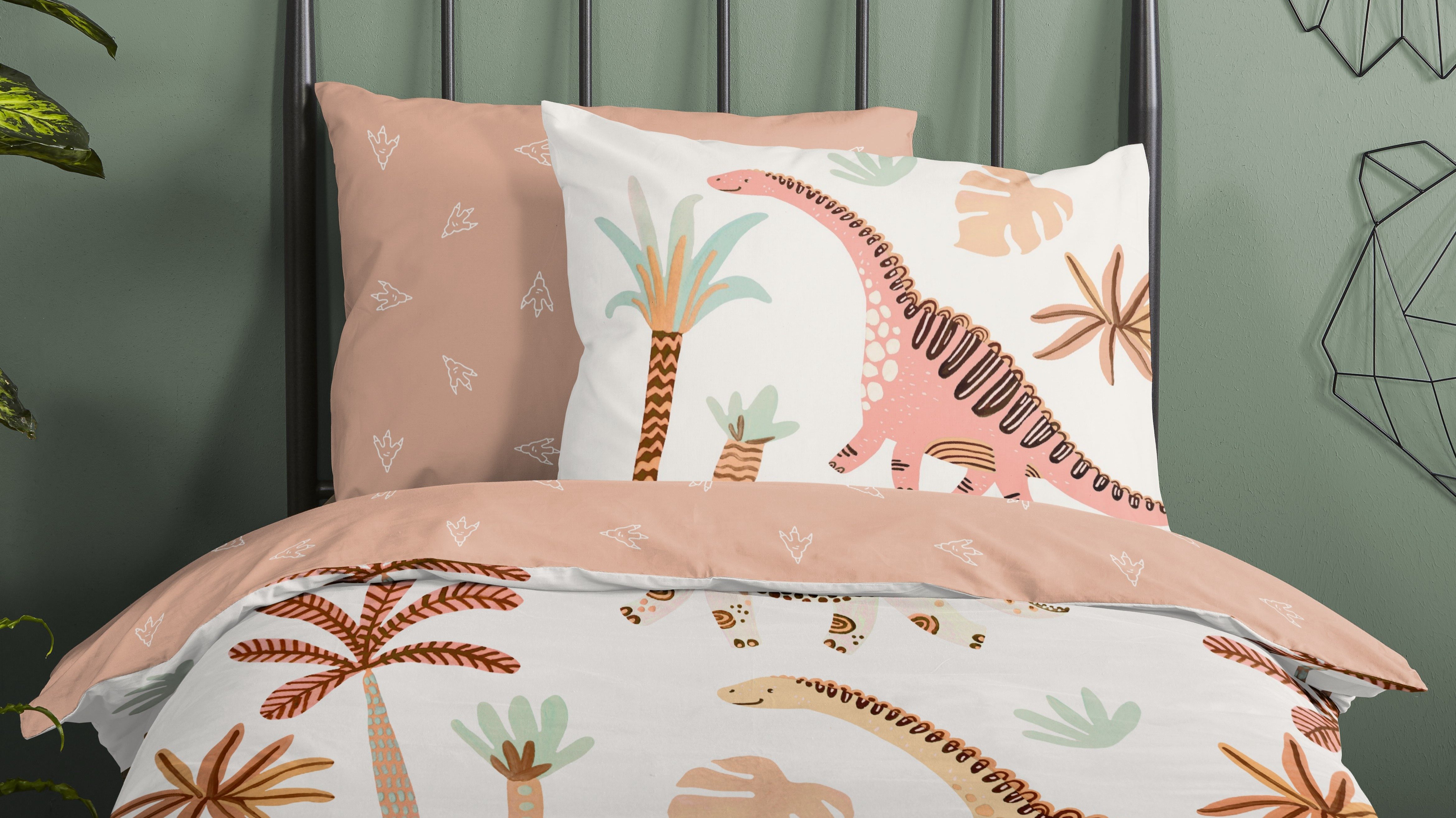 Dekbedovertrek Kids Good Morning Dino Palms - Multi close up