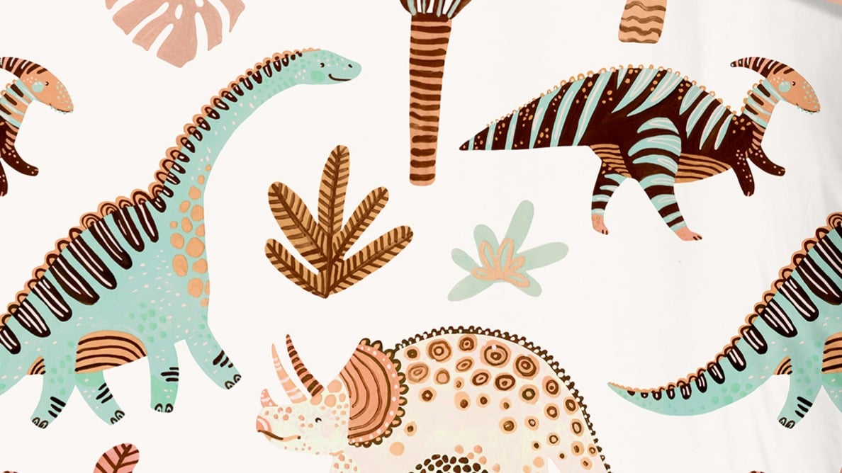 Dekbedovertrek Kids Good Morning Dino Palms - Multi details