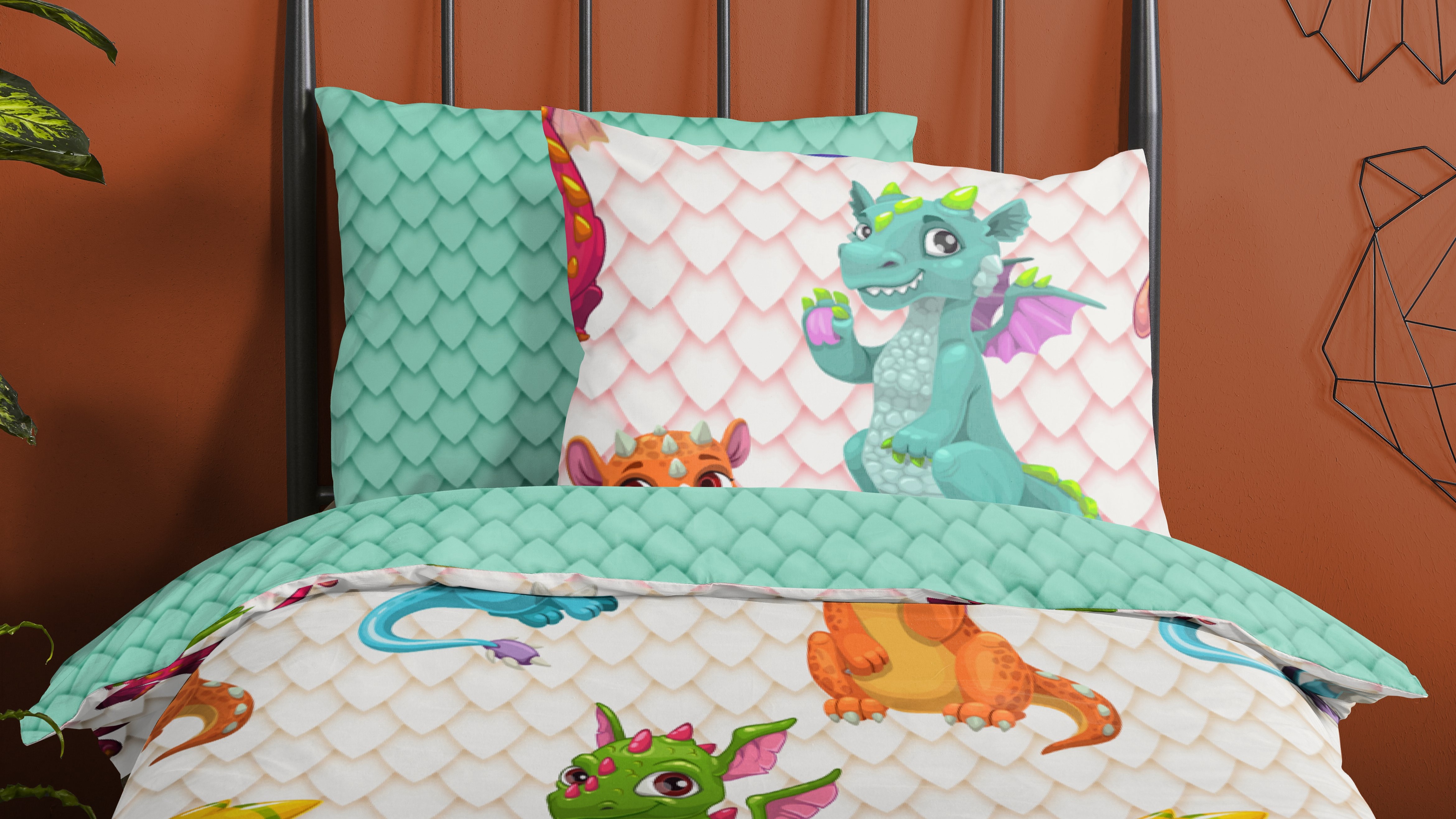 Dekbedovertrek Kids Good Morning Dragons - Multi close up