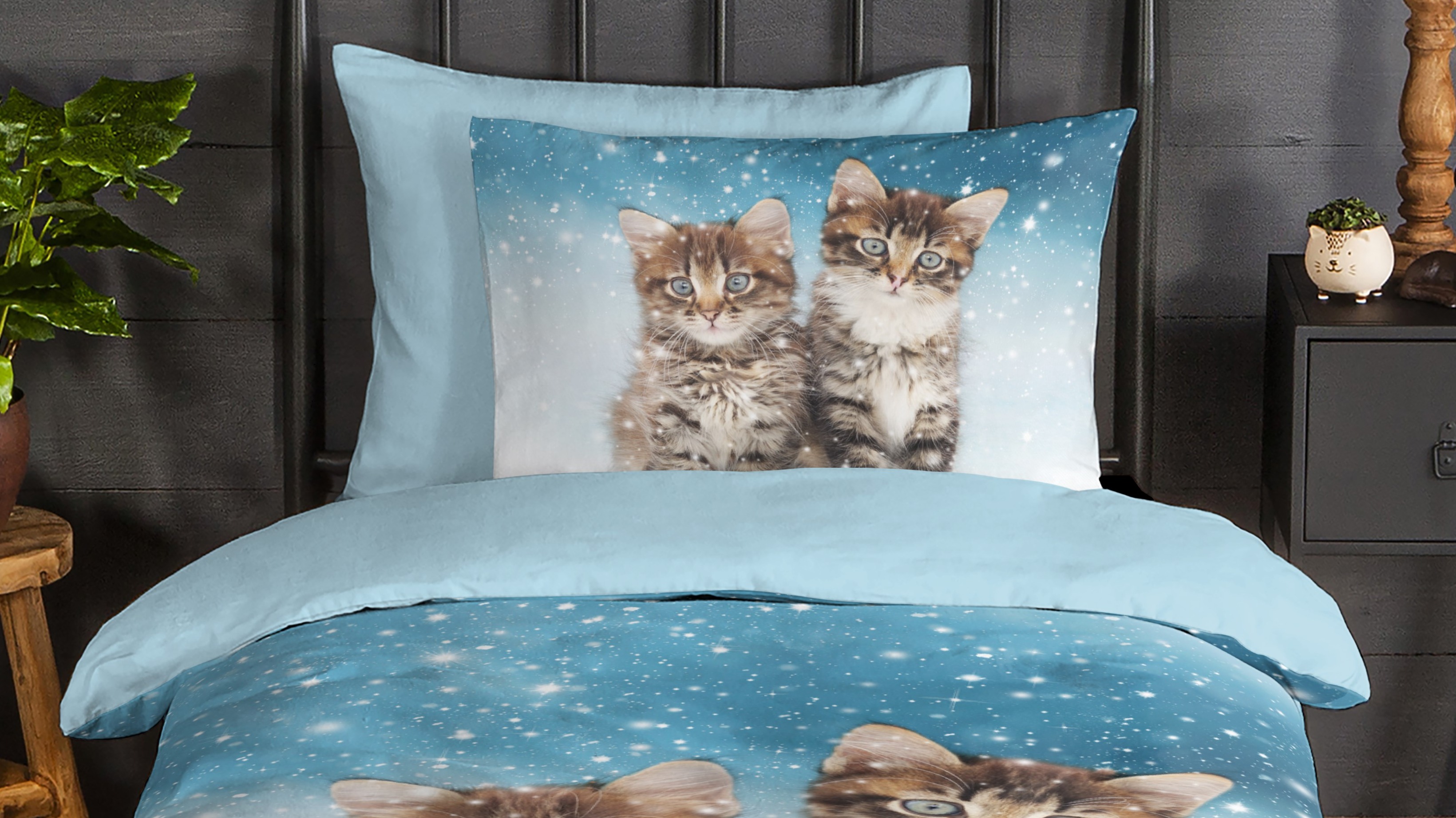 Dekbedovertrek Kids Good Morning Family - Blue close up