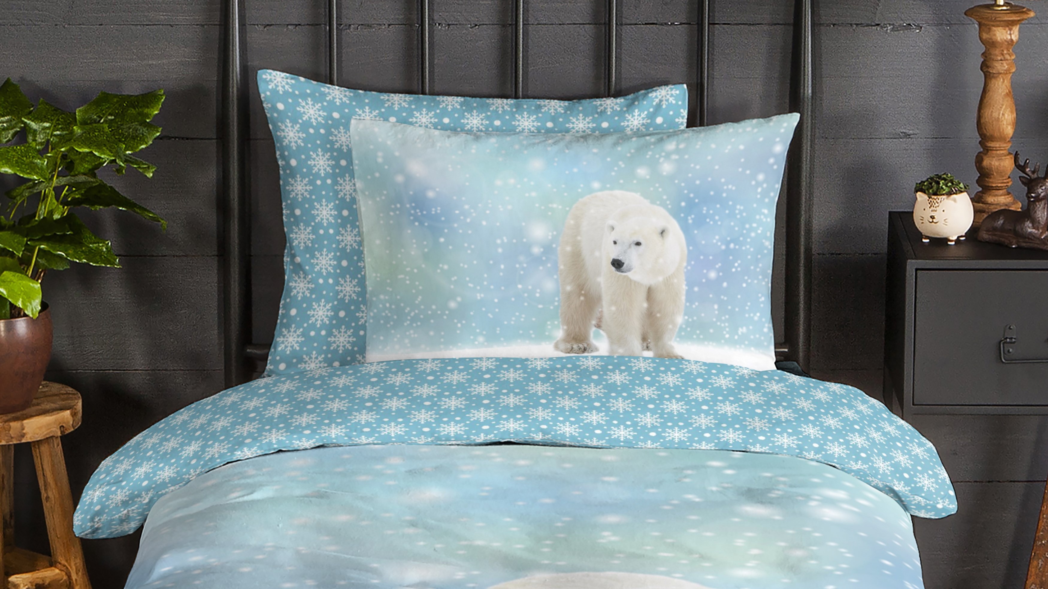 Dekbedovertrek Kids Good Morning Icebear - Blue close up