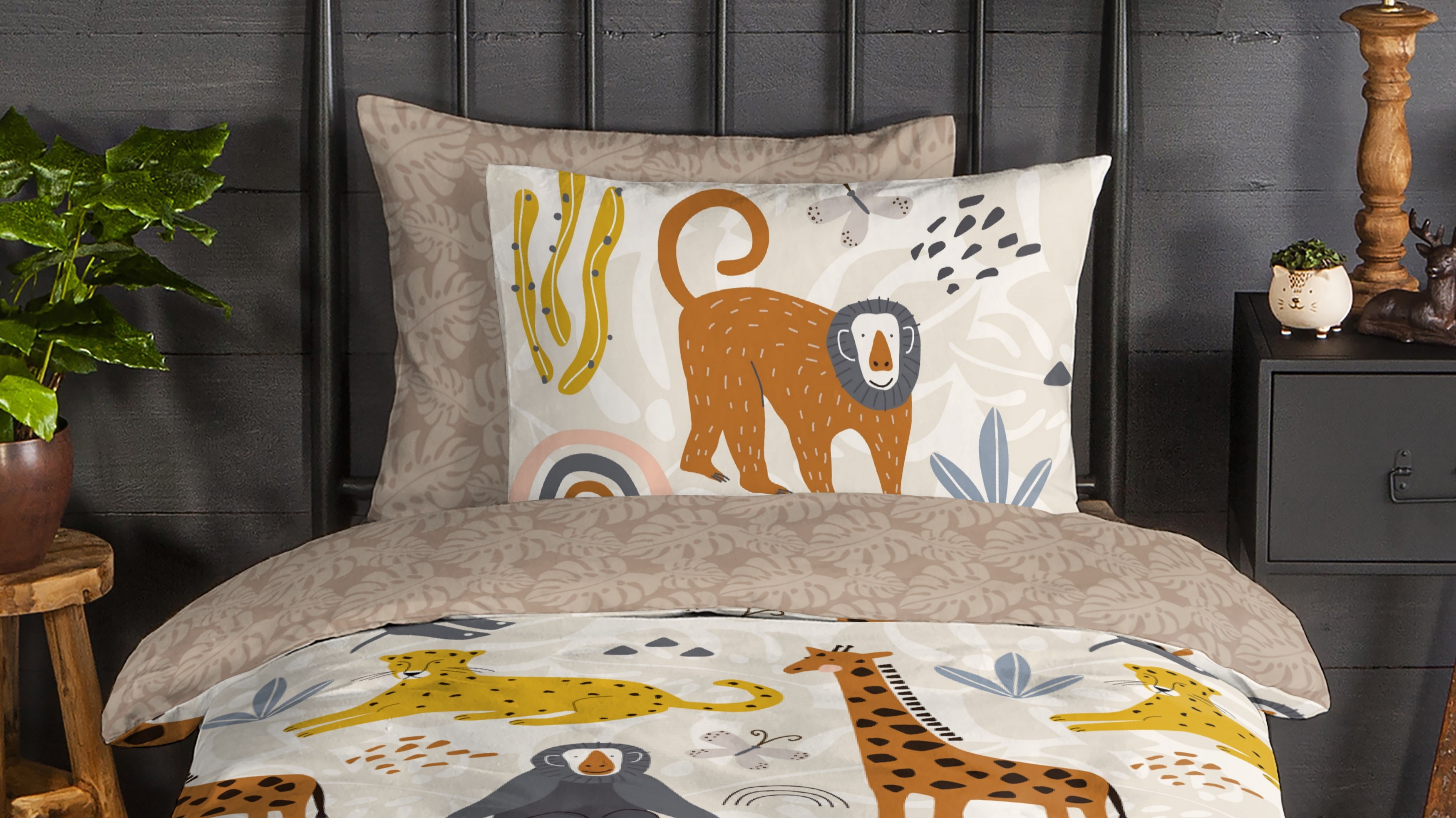 Dekbedovertrek Kids Good Morning Jungle - Multi close up