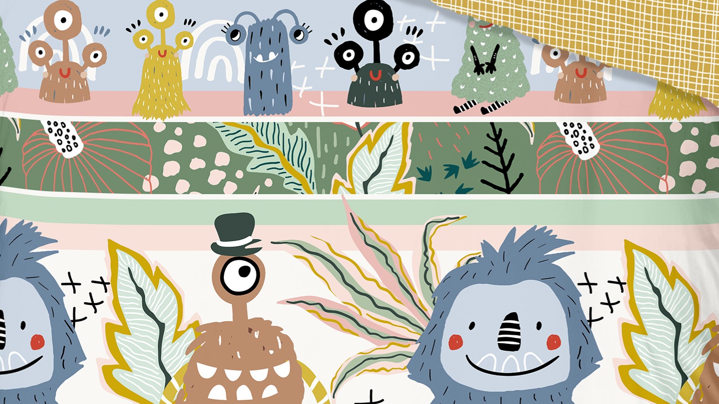 Dekbedovertrek Kids Good Morning Monsters - Multi detail