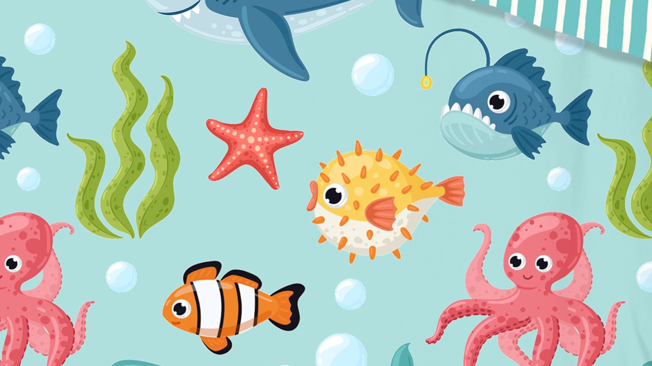 Dekbedovertrek Kids Good Morning Ocean - Aqua details