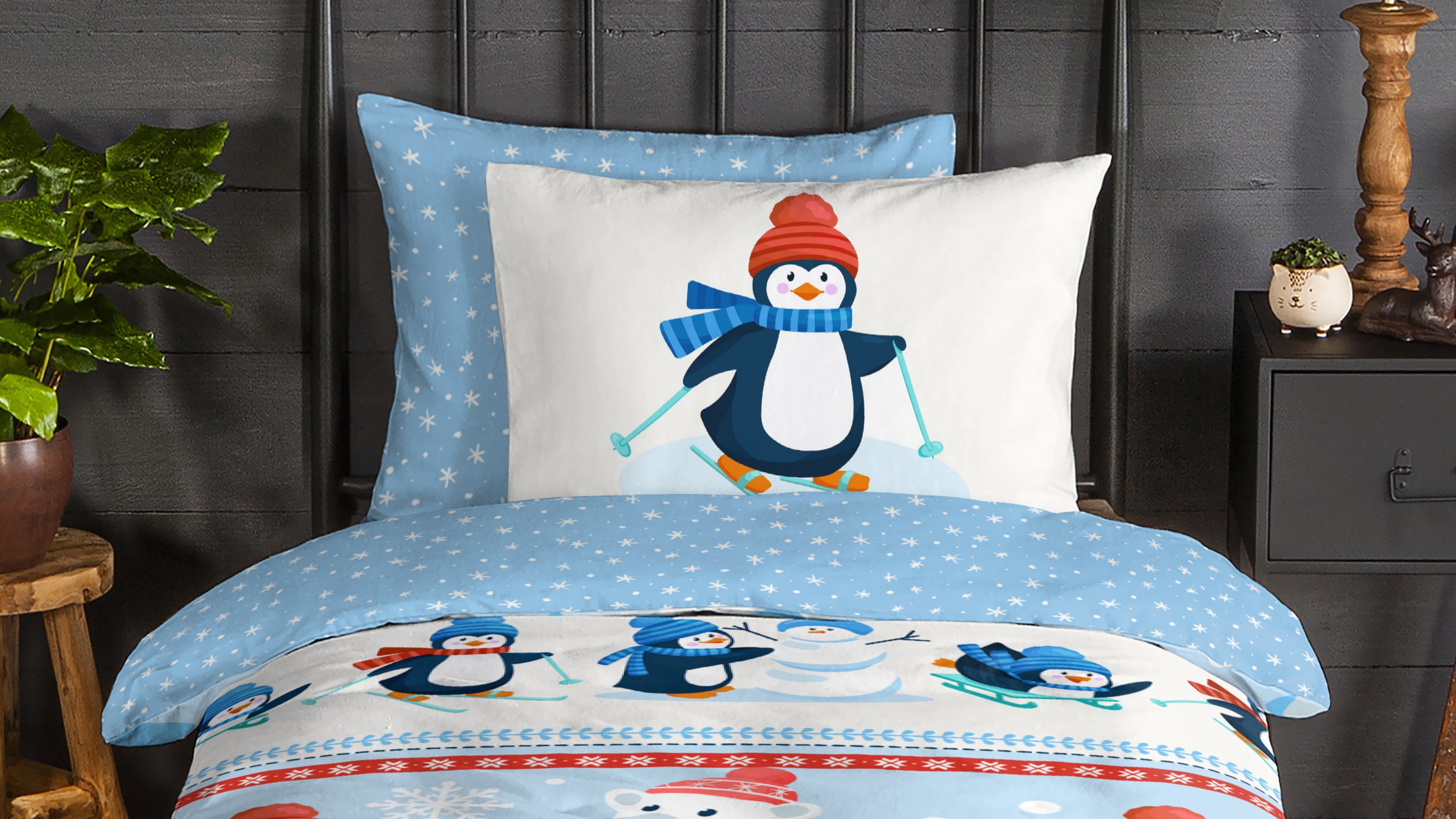 Dekbedovertrek Kids Good Morning Penguins - Multi close up