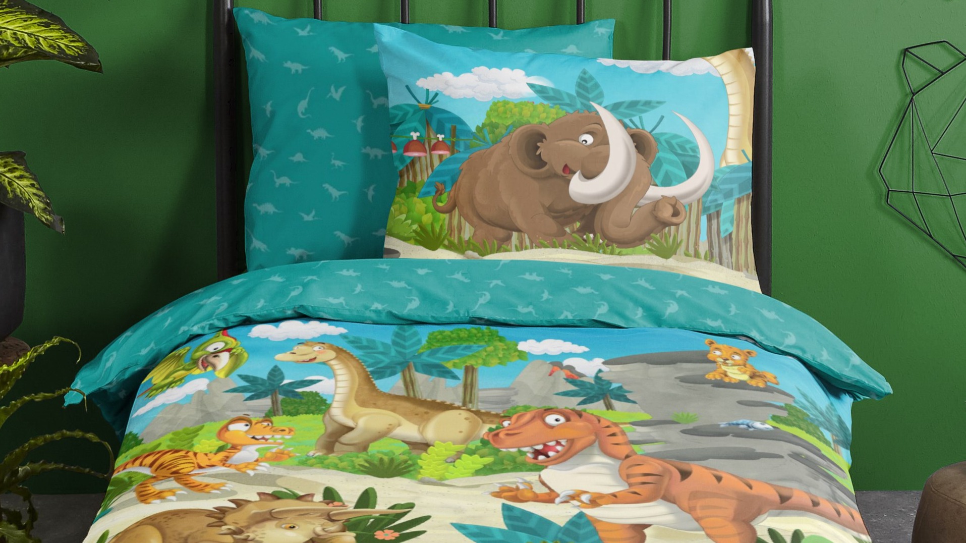 Dekbedovertrek Kids Good Morning Prehistoric - Multi close up