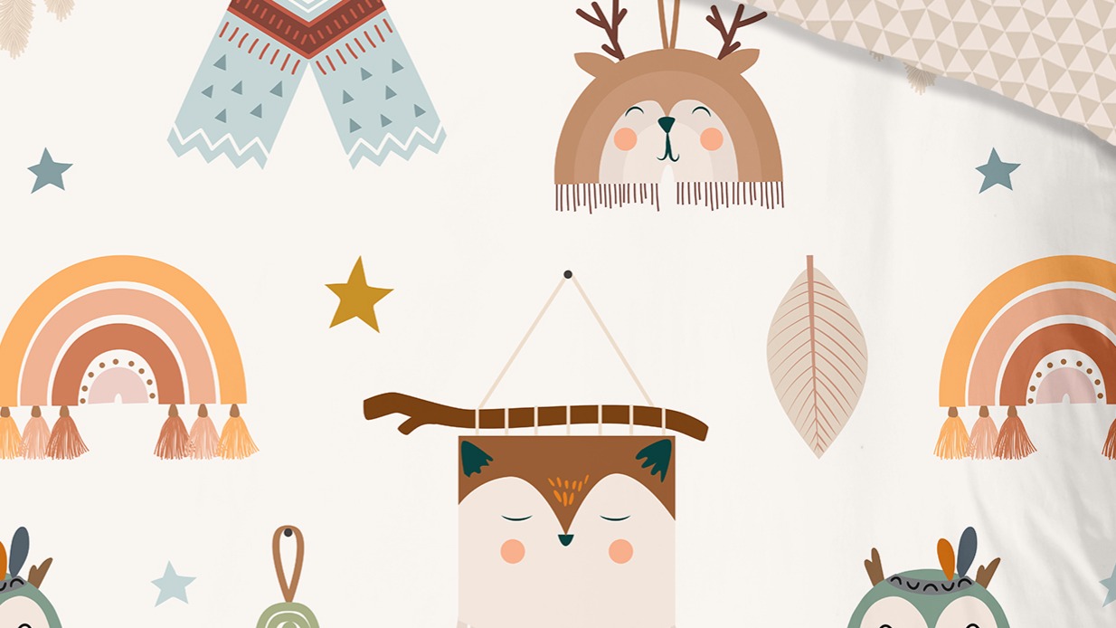 Dekbedovertrek Kids Good Morning Remi - Sand detail