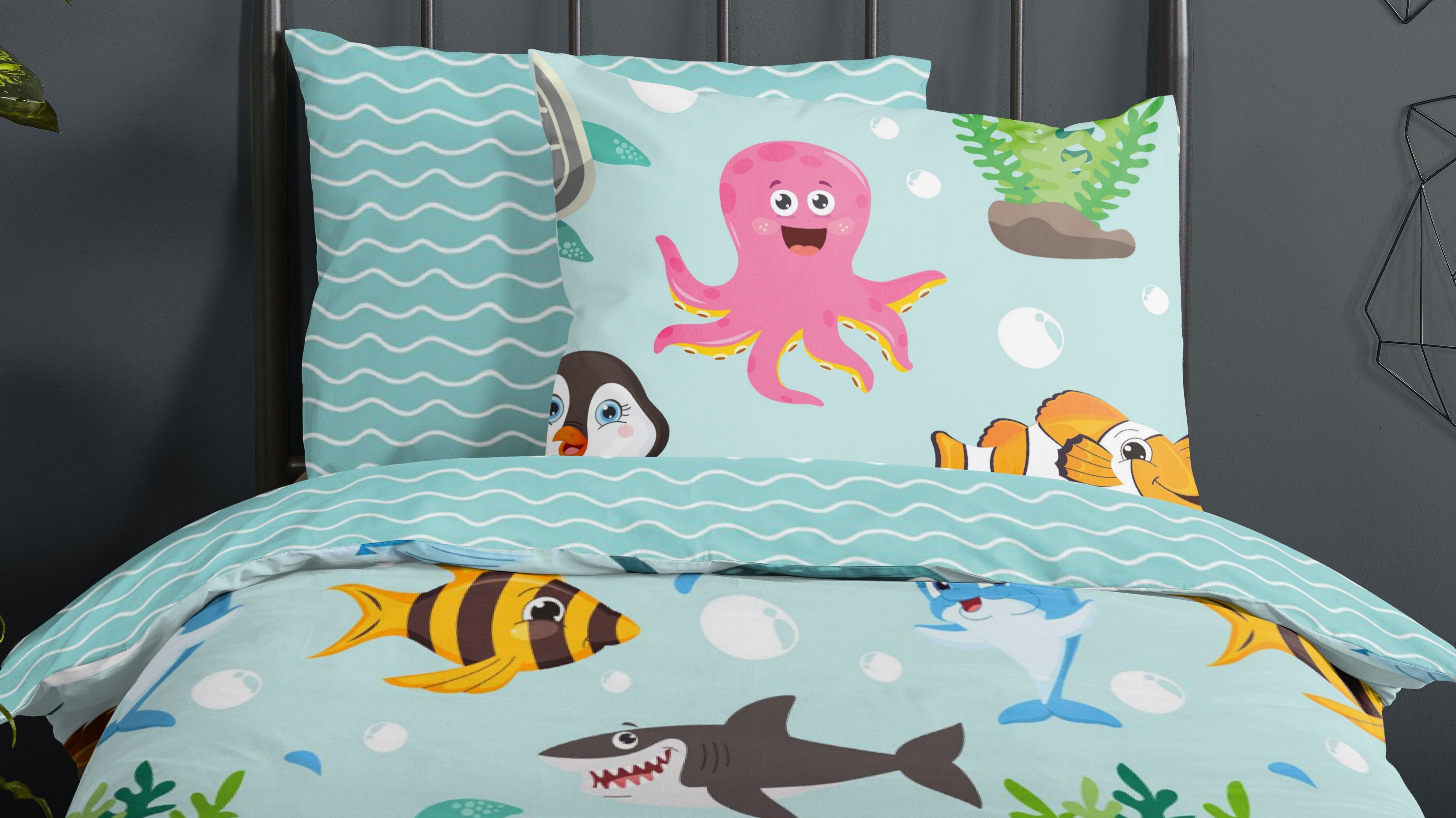 Dekbedovertrek Kids Good Morning Seaworld - Multi close up