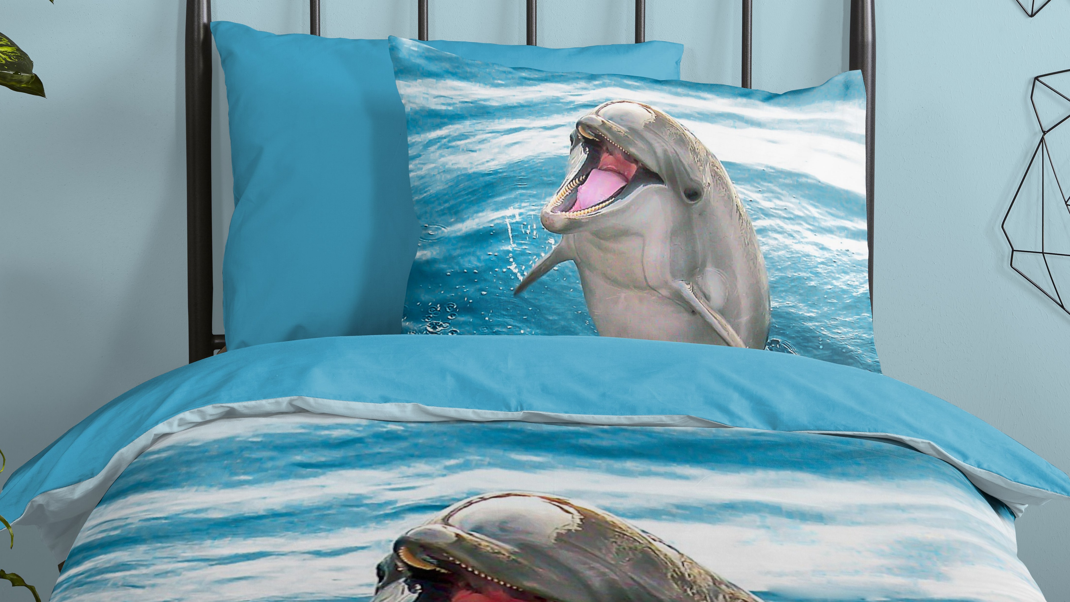 Dekbedovertrek Kids Good Morning Seaworld Jump - Blue close up