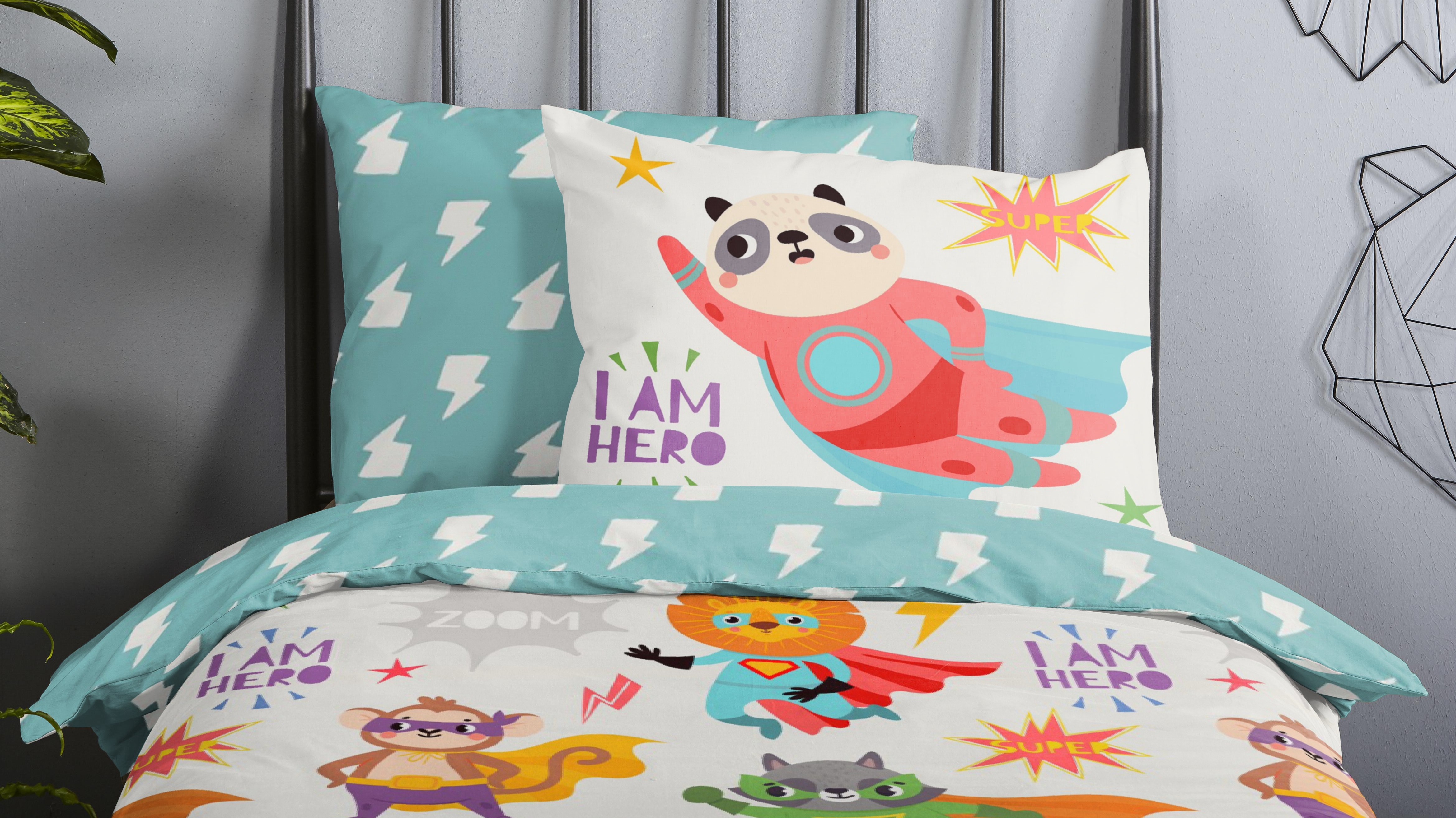 Dekbedovertrek Kids Good Morning Superhero - Multi close up