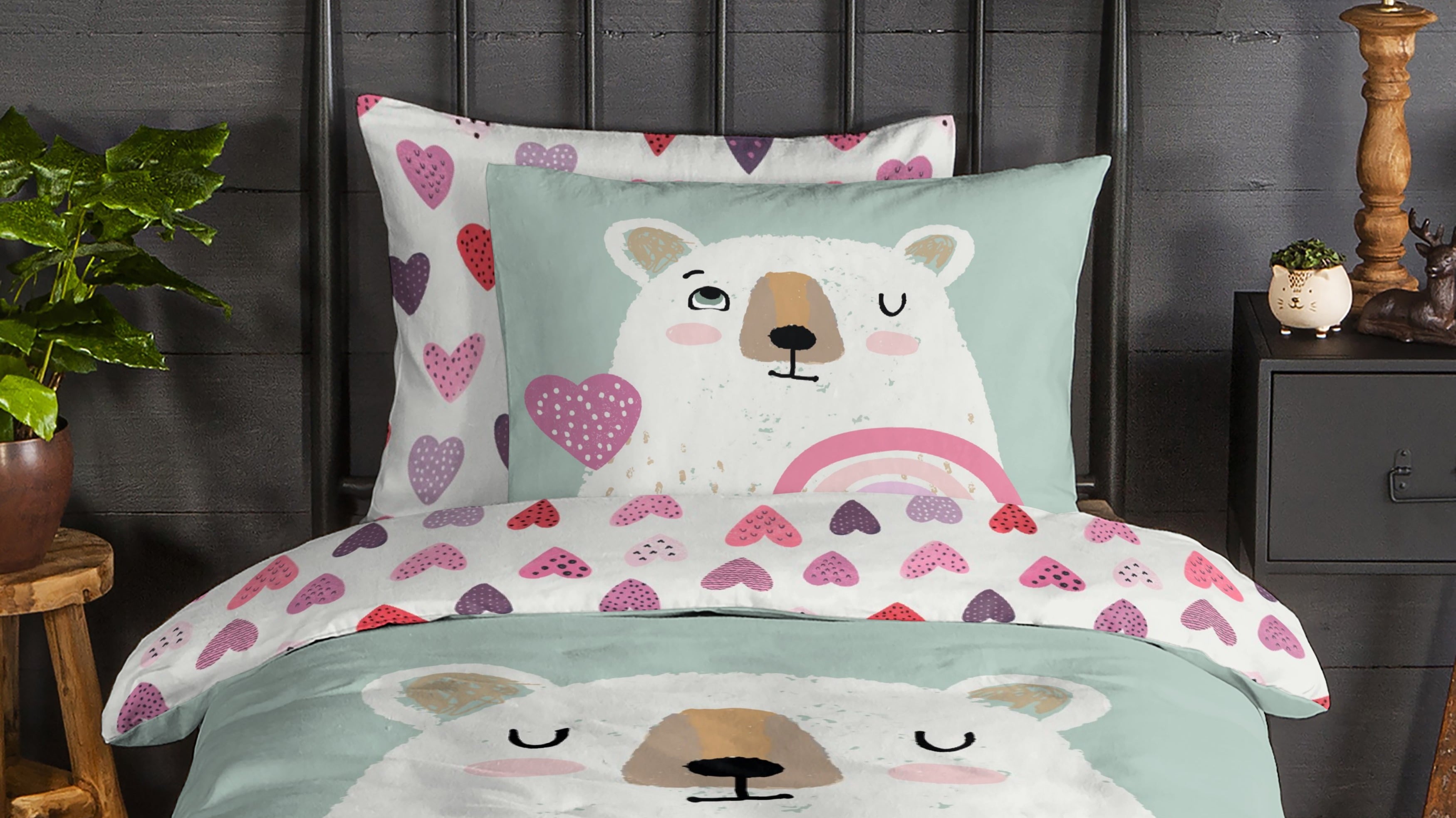 Dekbedovertrek Kids Good Morning Ted - Multi close up