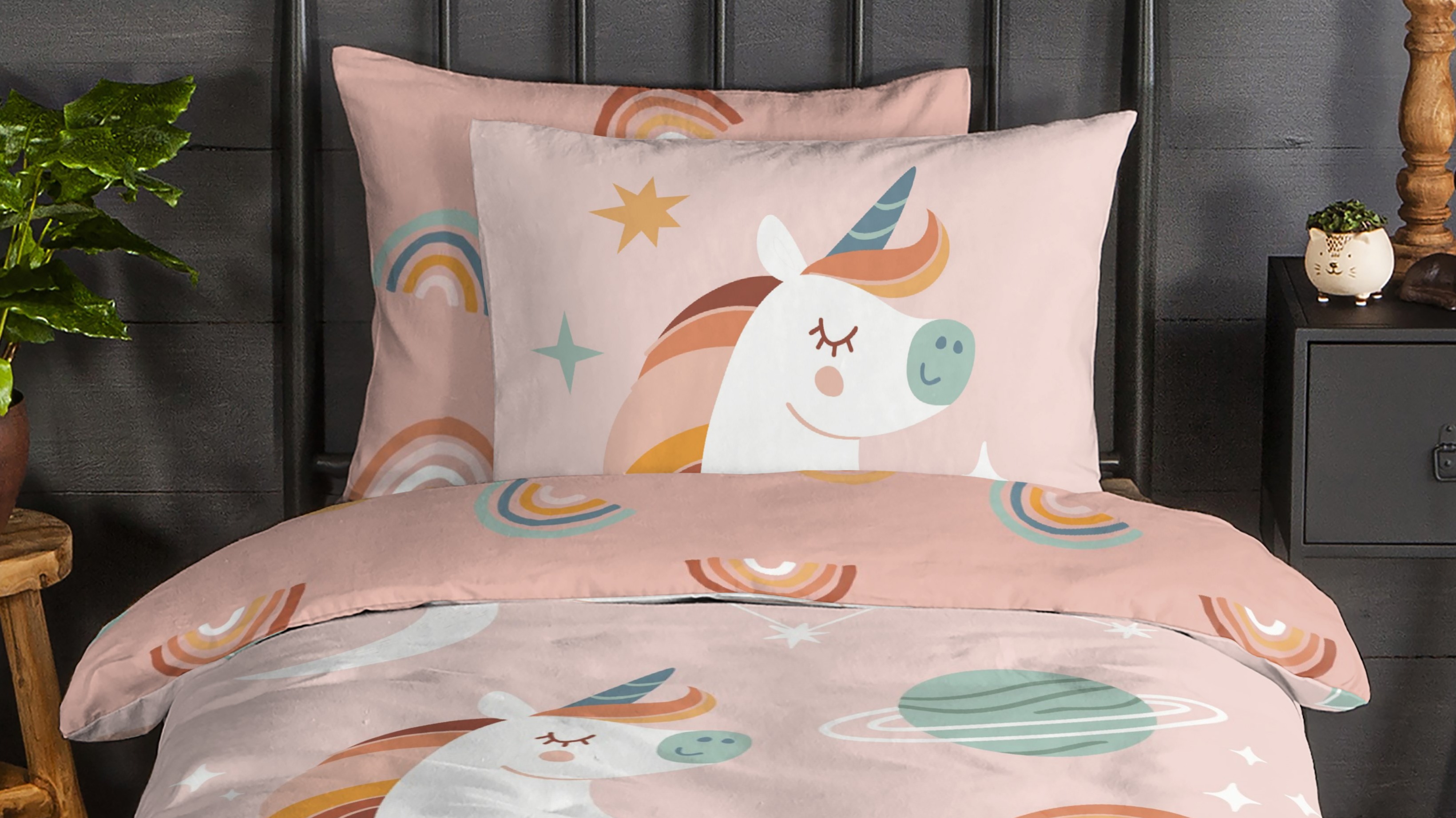 Dekbedovertrek Kids Good Morning Unidance - Pink close up