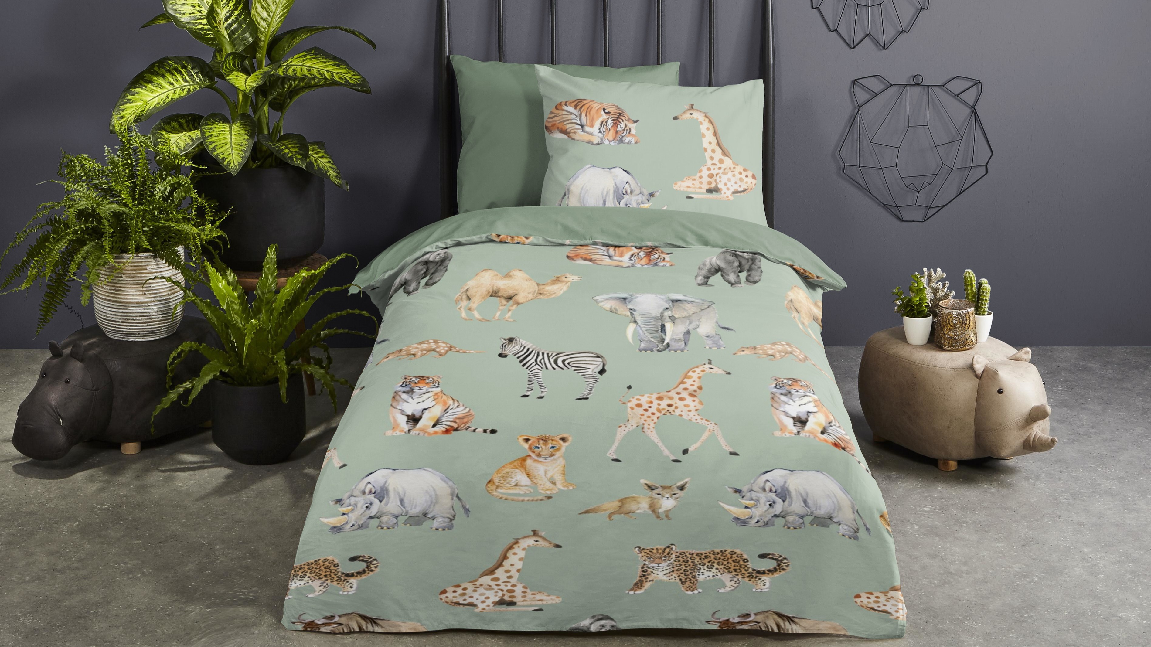 Dekbedovertrek Kids Pure Safari - Green mood