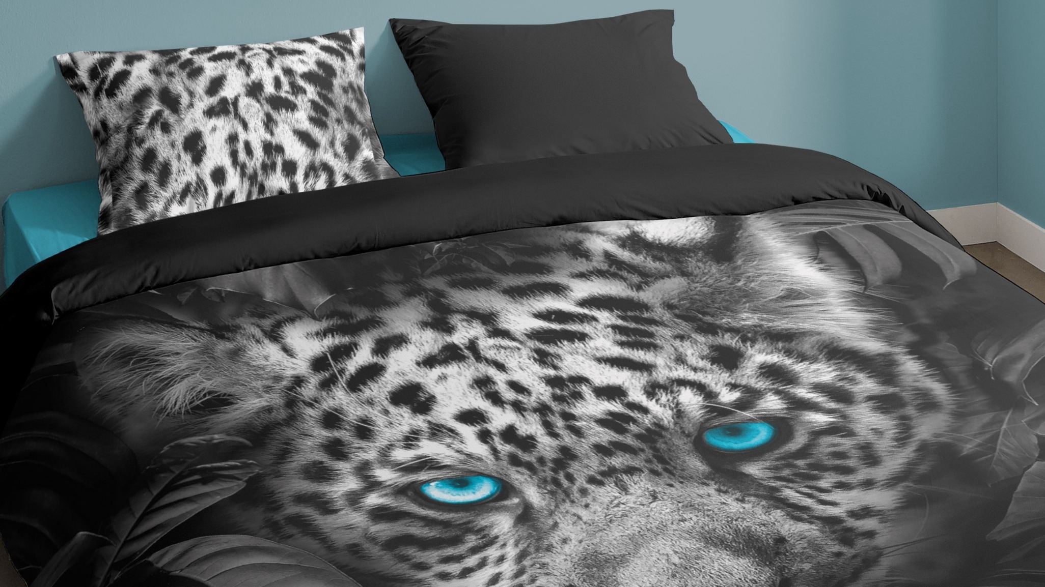 Dekbedovertrek Pure Blue Eyes - Anthracite close p