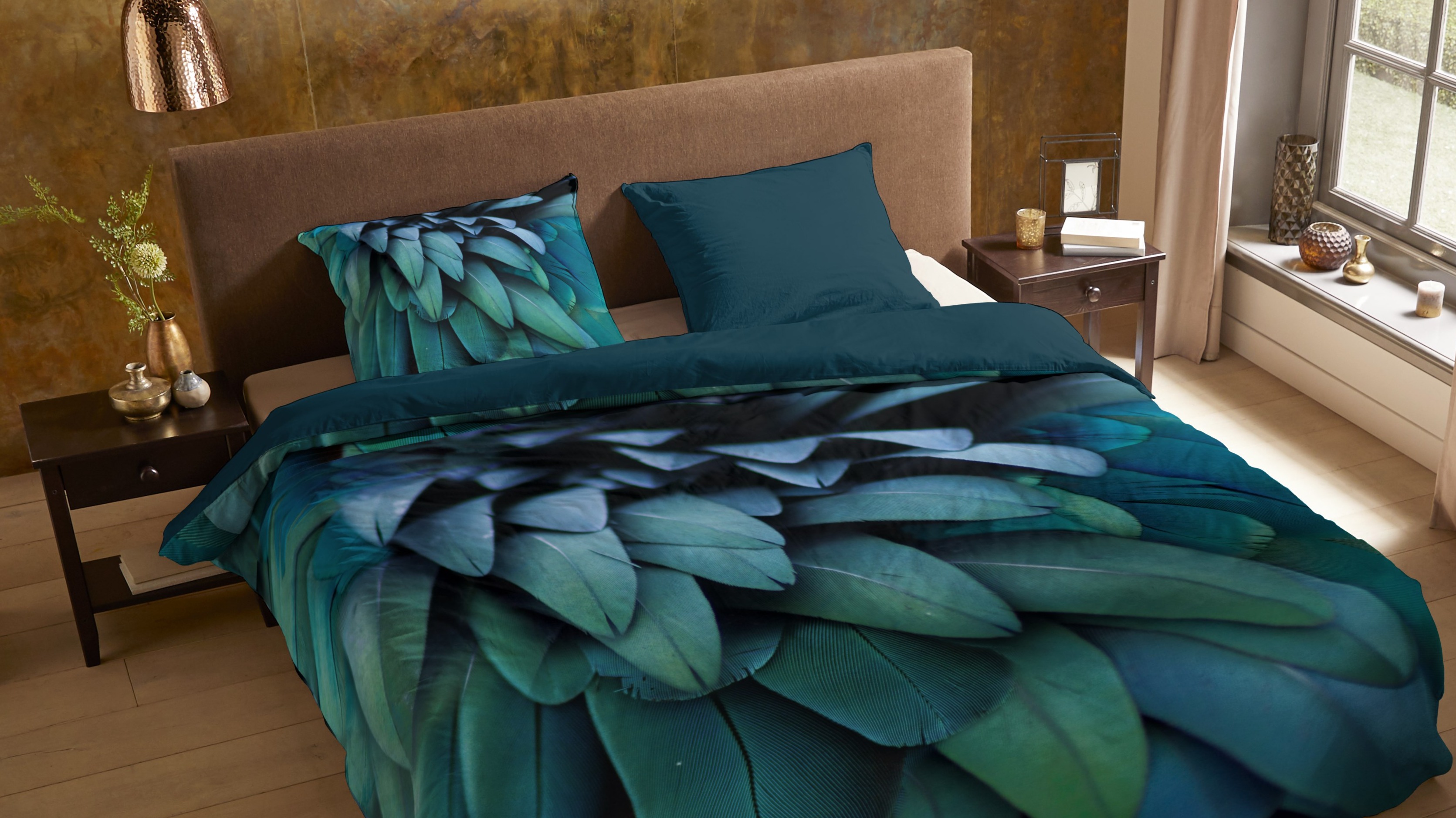 Dekbedovertrek Pure Heather - Petrol close up