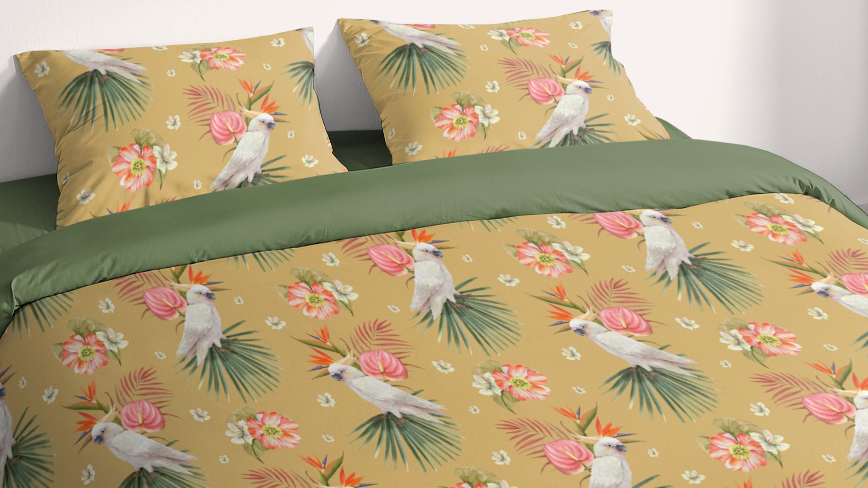 Dekbedovertrek Pure Kakatoe - Ochre close up