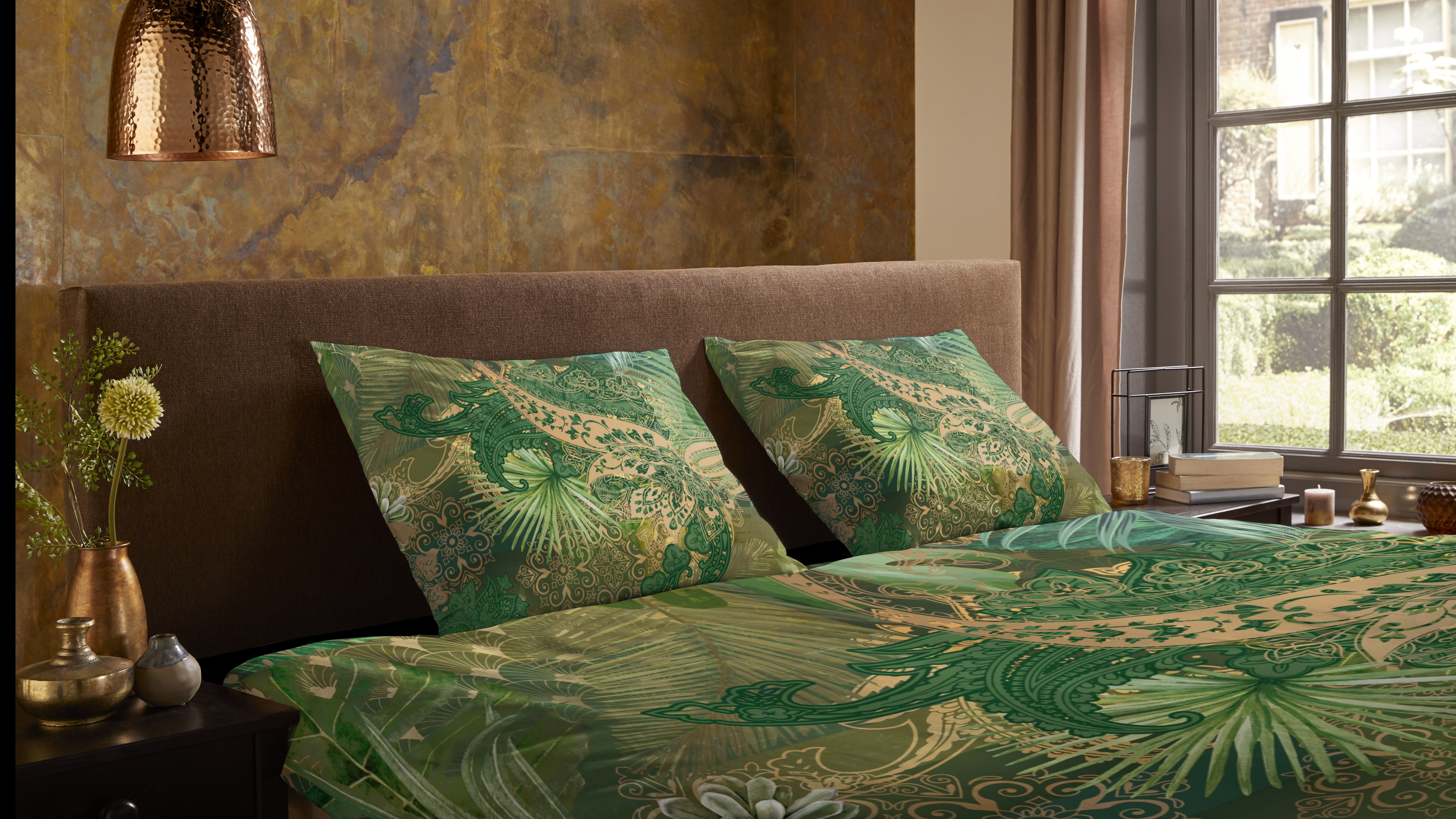 Dekbedovertrek Pure Louise - Green close up