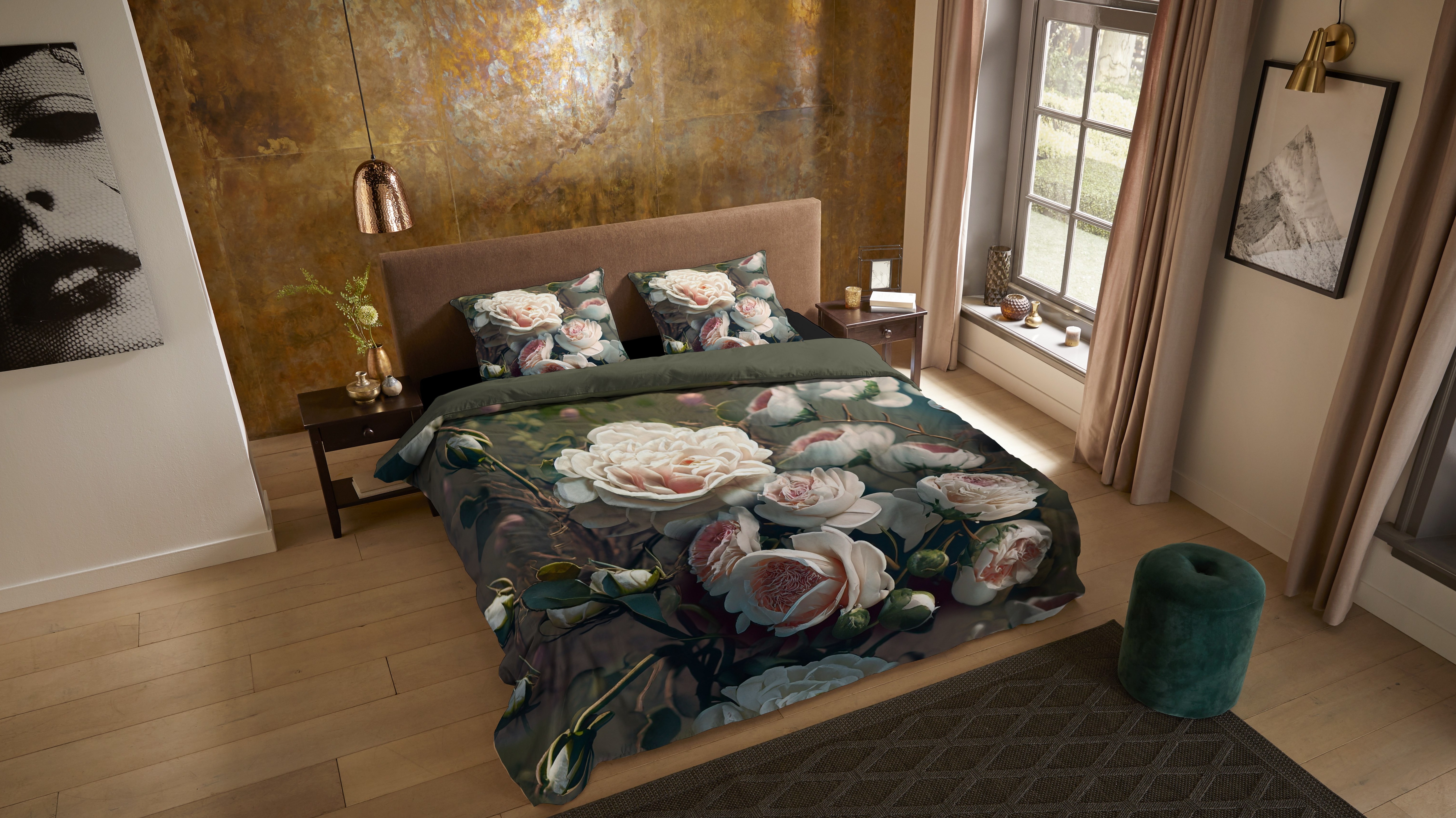 Dekbedovertrek Pure White Roses - Green mood