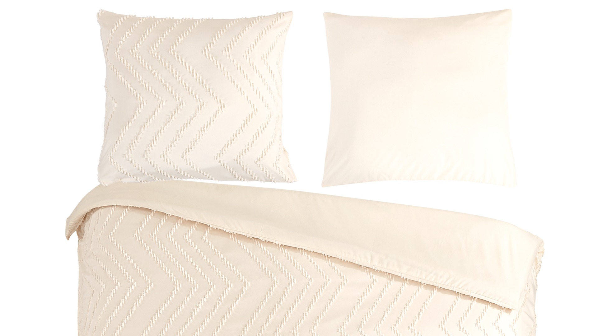 Dekbedovertrek Pure Zigzag - Off White close up