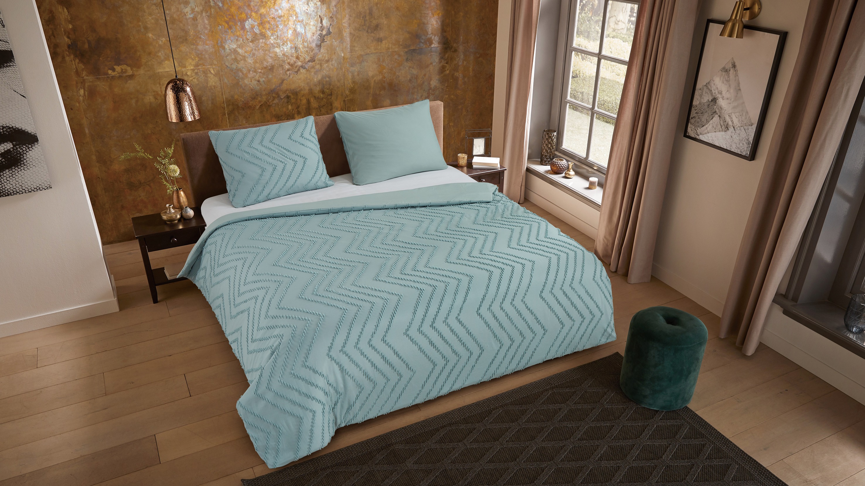 Dekbedovertrek Pure Zigzag - Sage mood