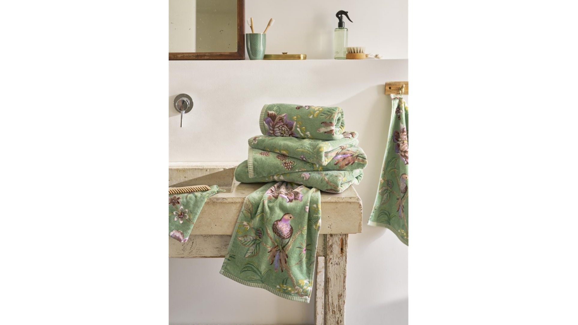 Douche Handdoek Pip Studio Secret Garden - Green mood stapel