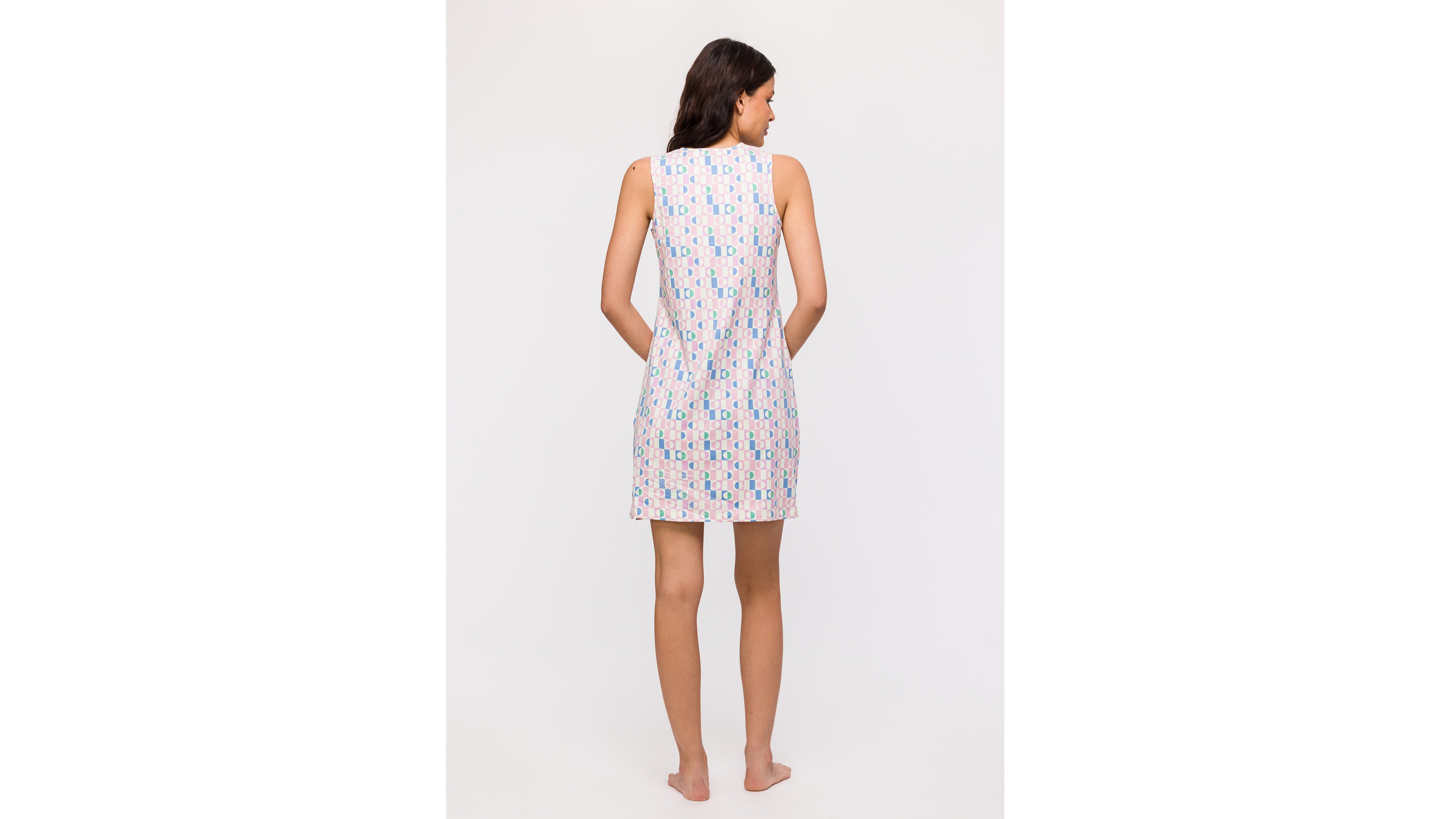 Slaapkleedje Dames Studio Woody geometrische print back