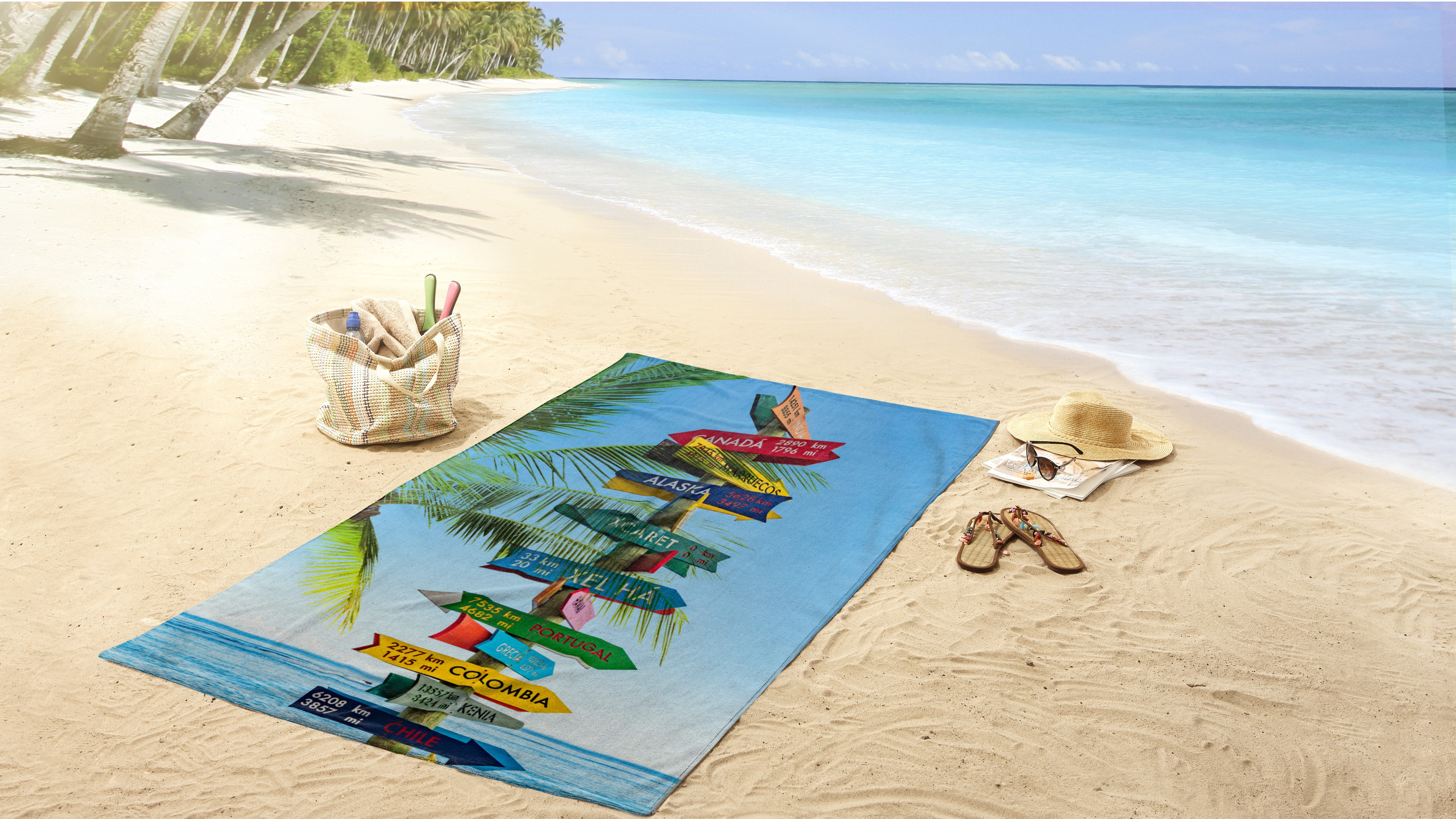 Strandlaken Good Morning Beach Sign - Multi mood