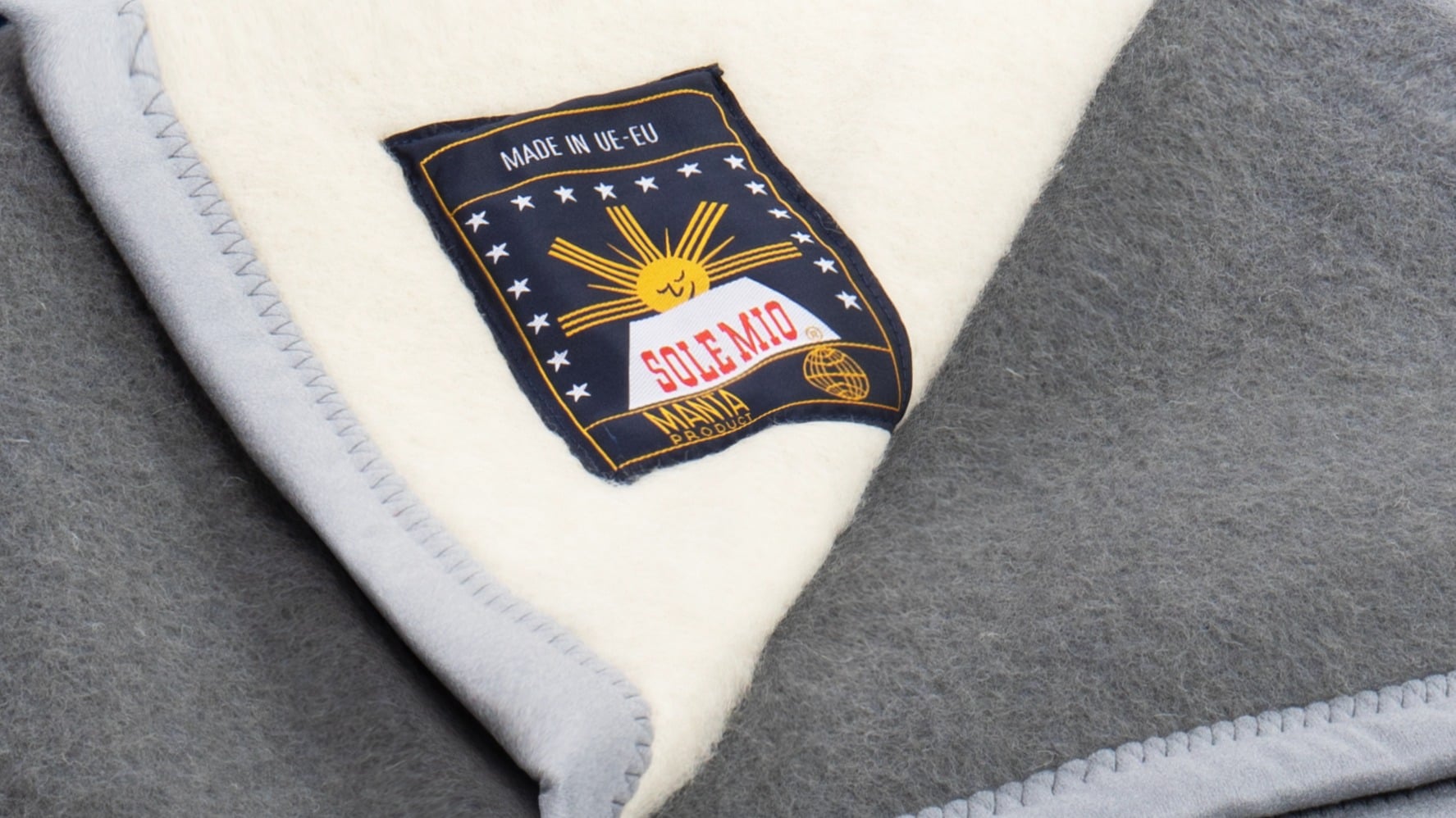 deken sole mio grijs detail